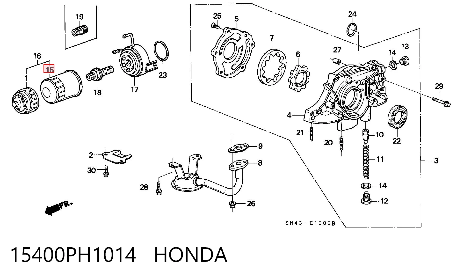 15400PH1014 Honda Фільтр масла