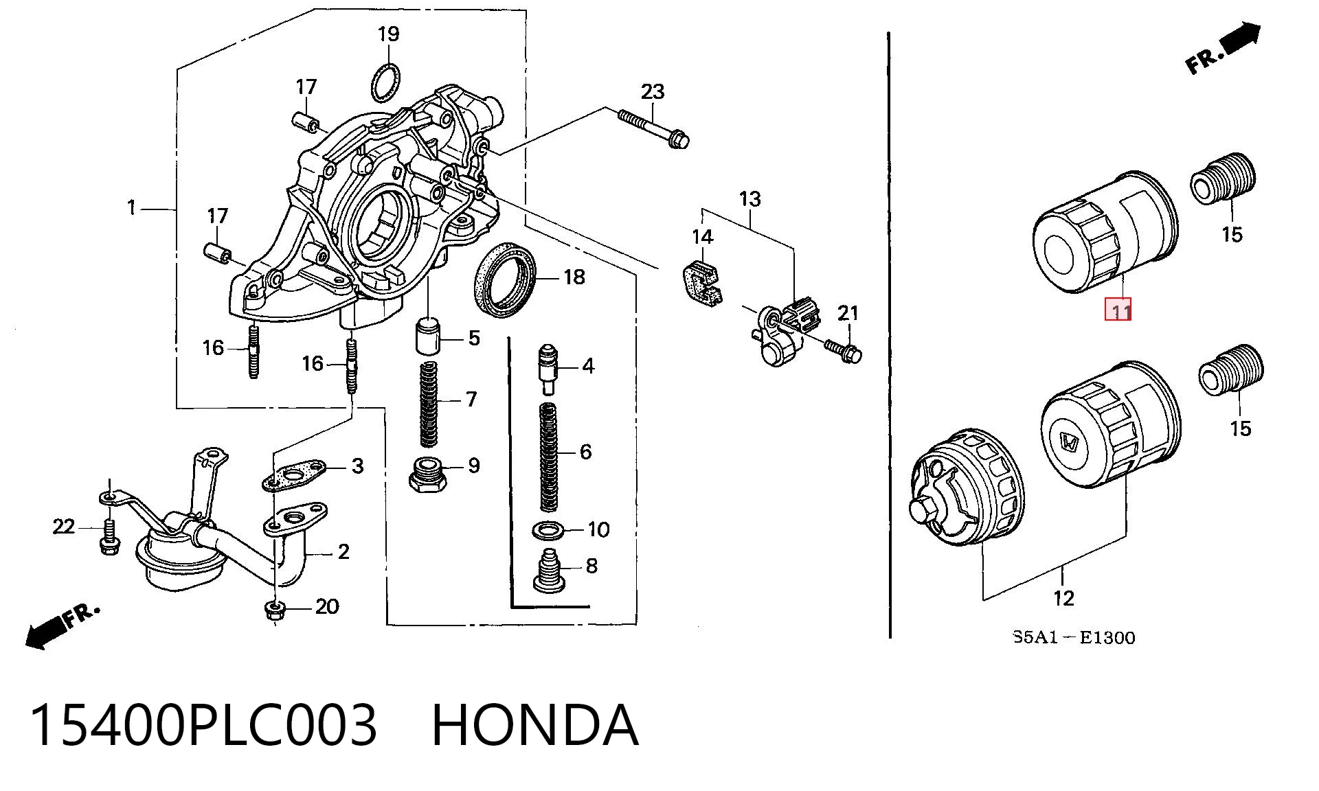 15400PLC003 Honda Фільтр масла