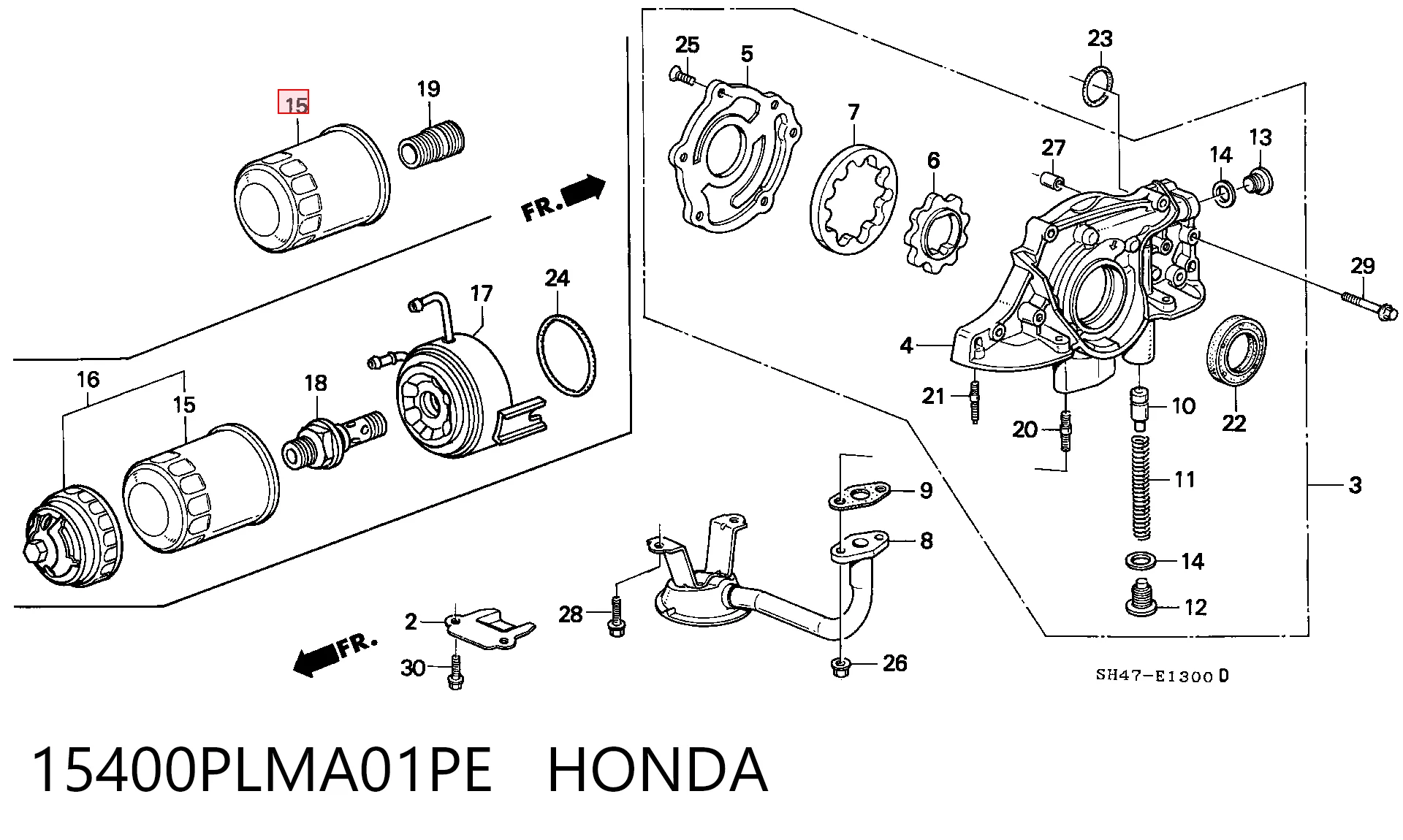 15400PLMA01PE Honda Фільтр масла