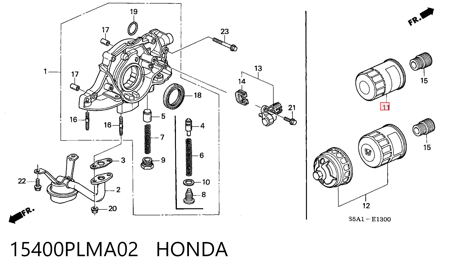 15400PLMA02 Honda Фільтр масла