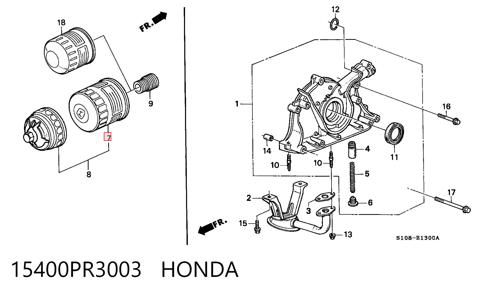 15400PR3003 Honda Фільтр масла