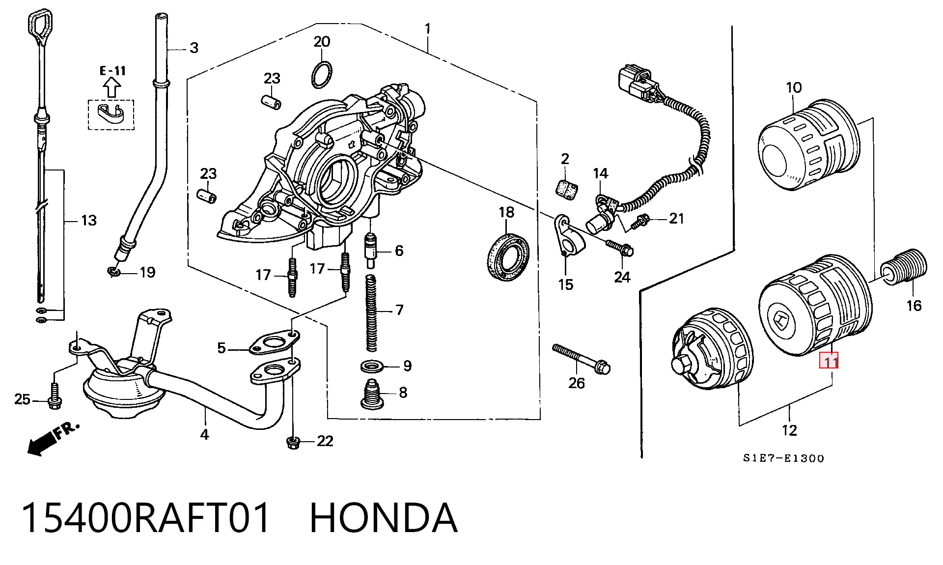 15400RAFT01 Honda Фільтр масла