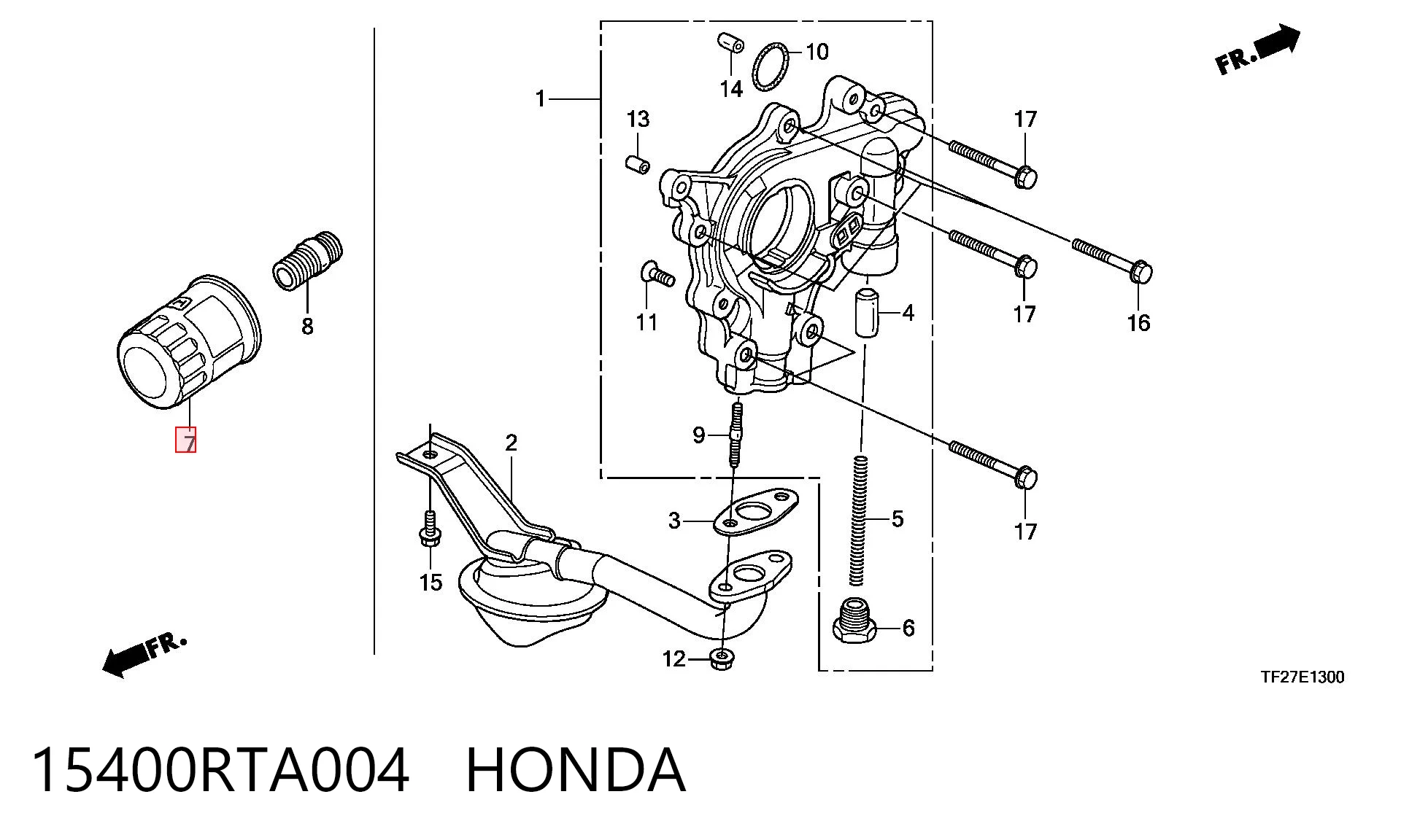 15400RTA004 Honda Фільтр масла