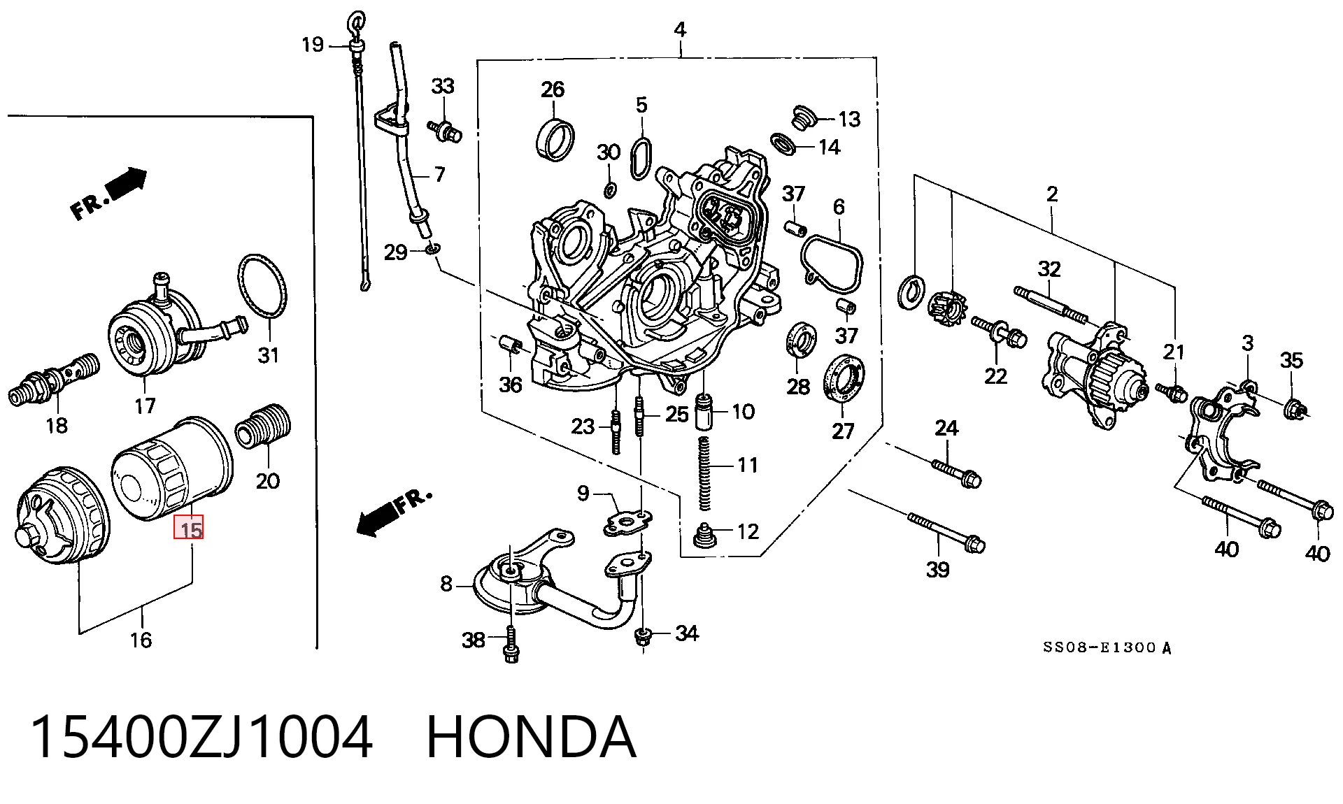 15400ZJ1004 Honda Фільтр масла