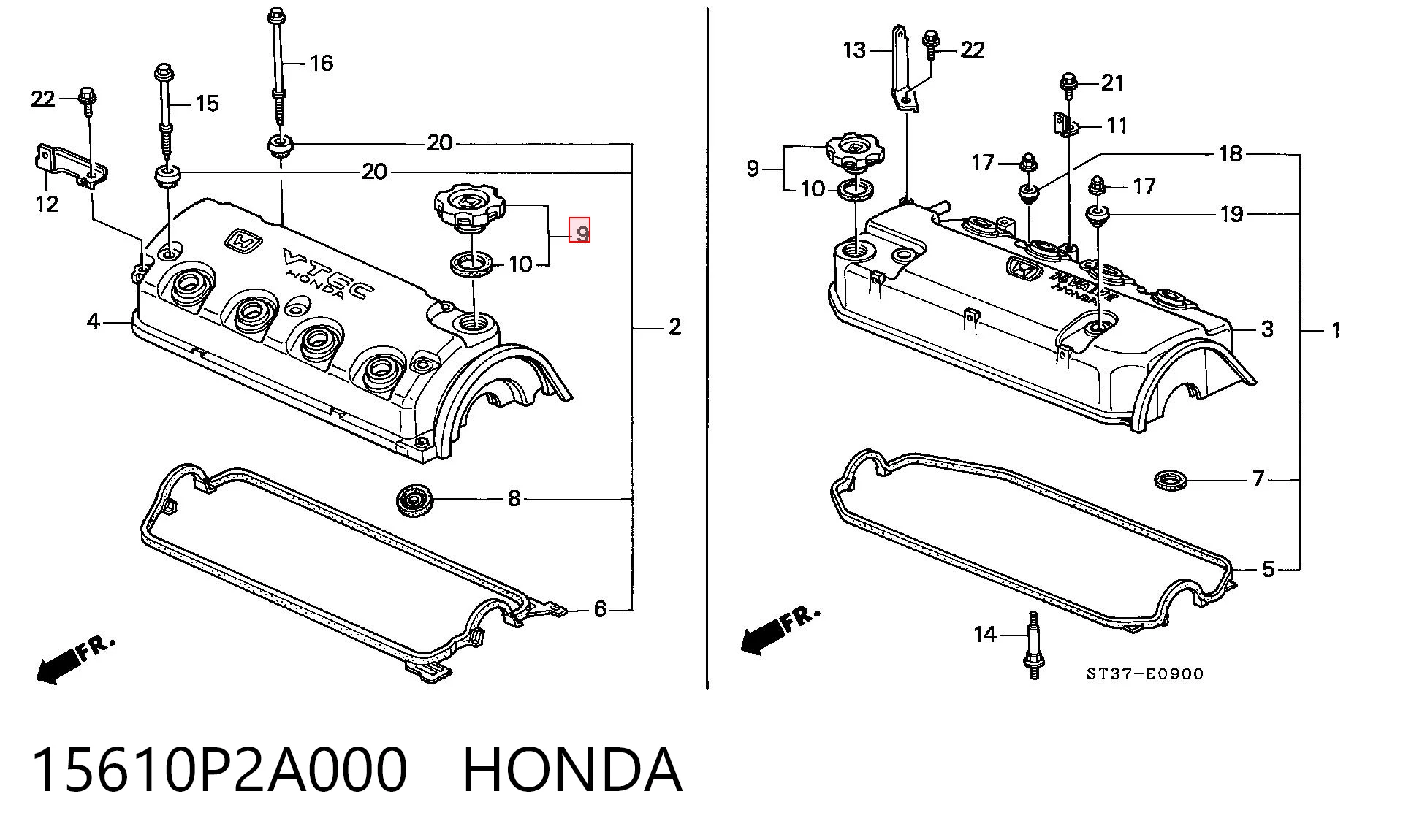 15610P2A000 Honda Кришка маслозаливной горловини