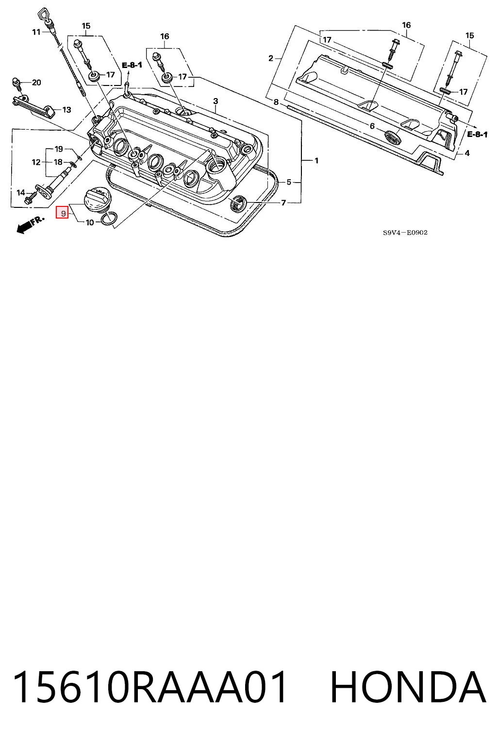 15610RAAA01 Honda Кришка маслозаливной горловини