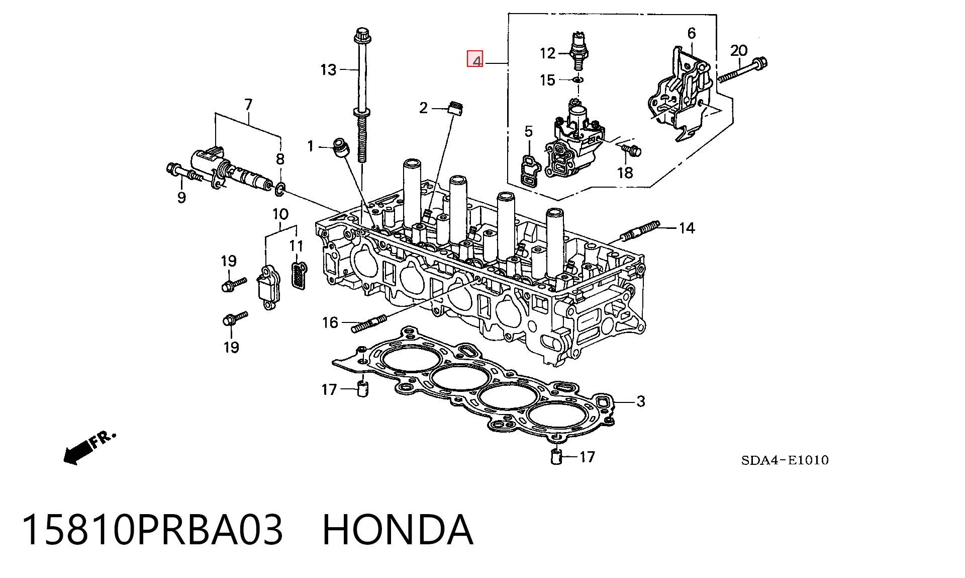 15810PRBA03 Honda Клапан електромагнітний положення розподільного