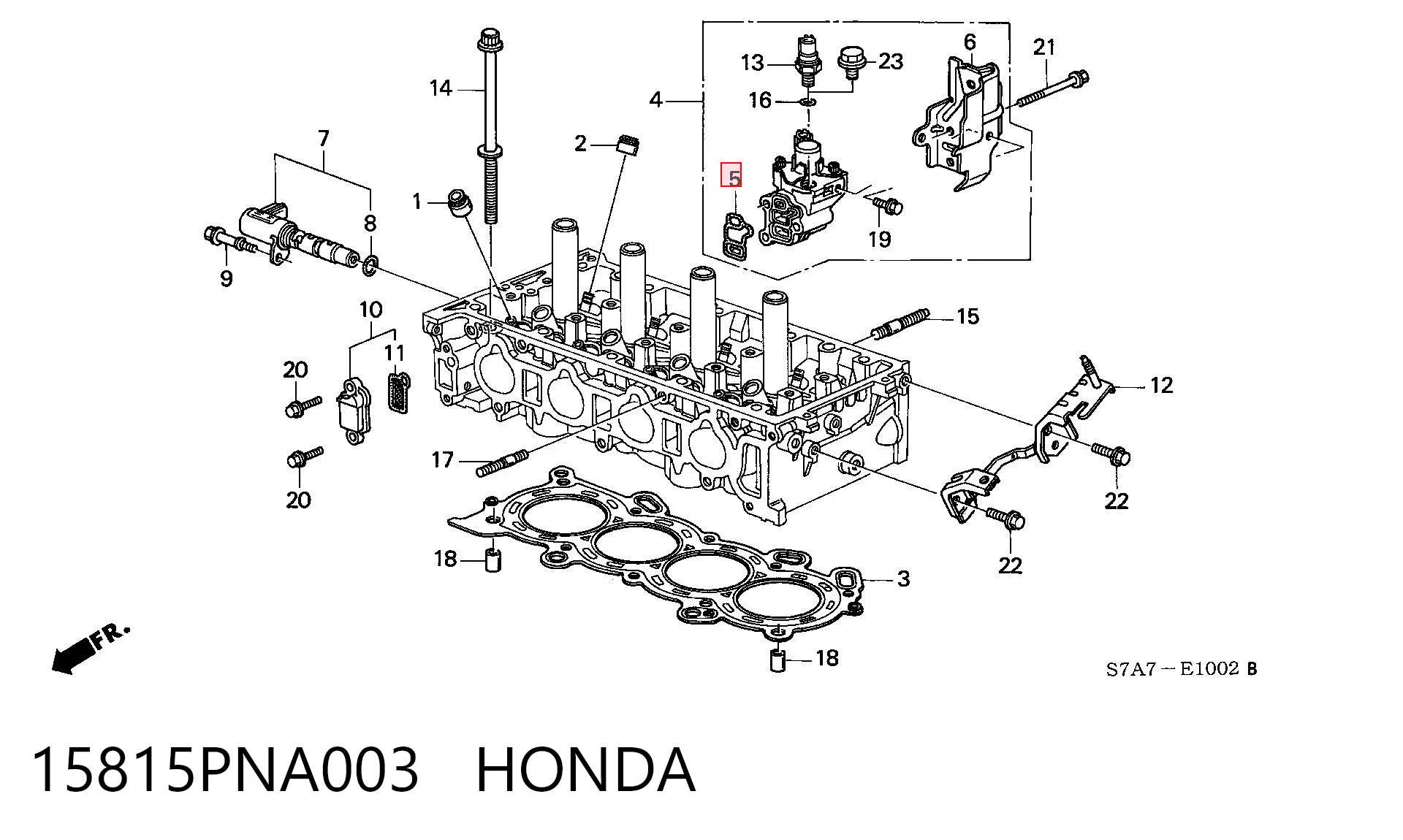 15815PNA003 Honda Прокладка клапана вентиляції картера