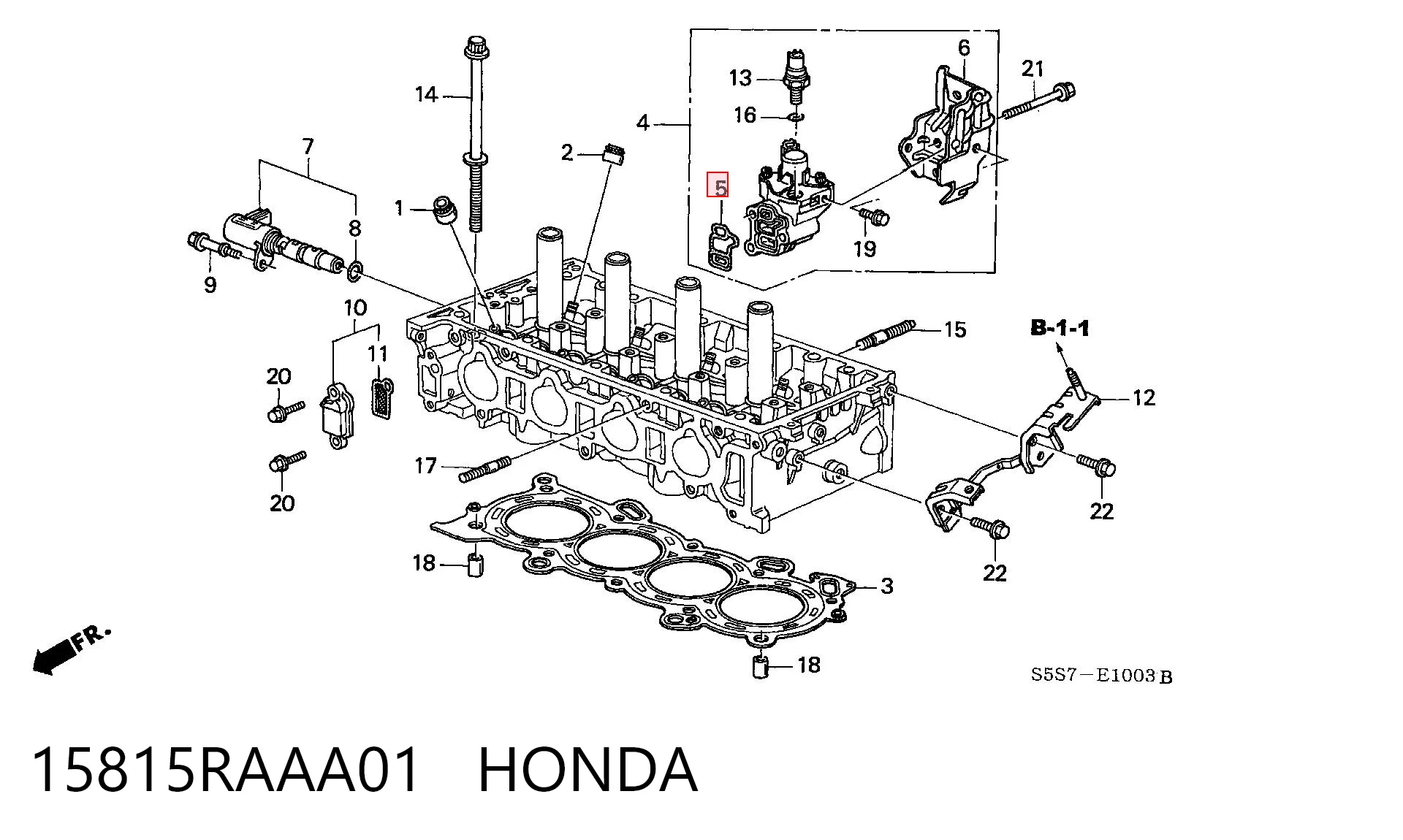 15815RAAA01 Honda Прокладка клапана вентиляції картера