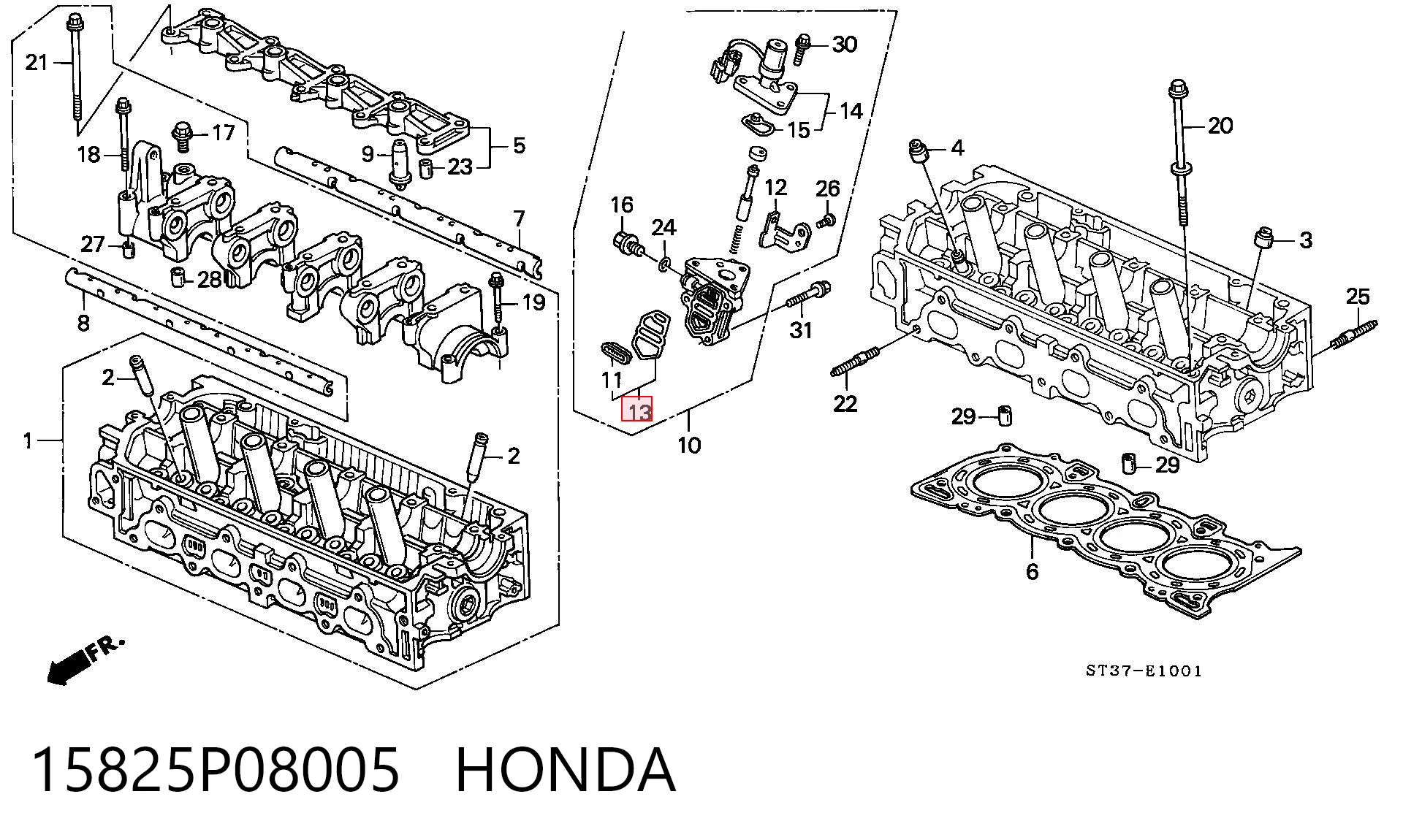 15825P08005 Honda Прокладка регулятора фаз газорозподілу