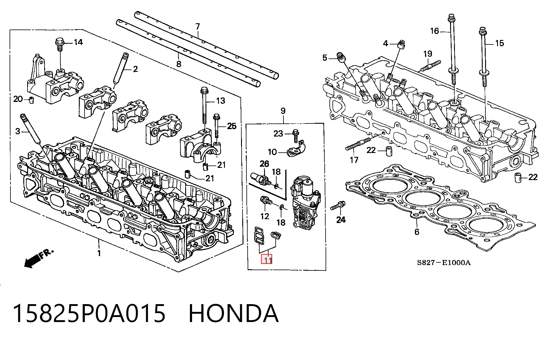 15825P0A015 Honda Прокладка регулятора фаз газорозподілу
