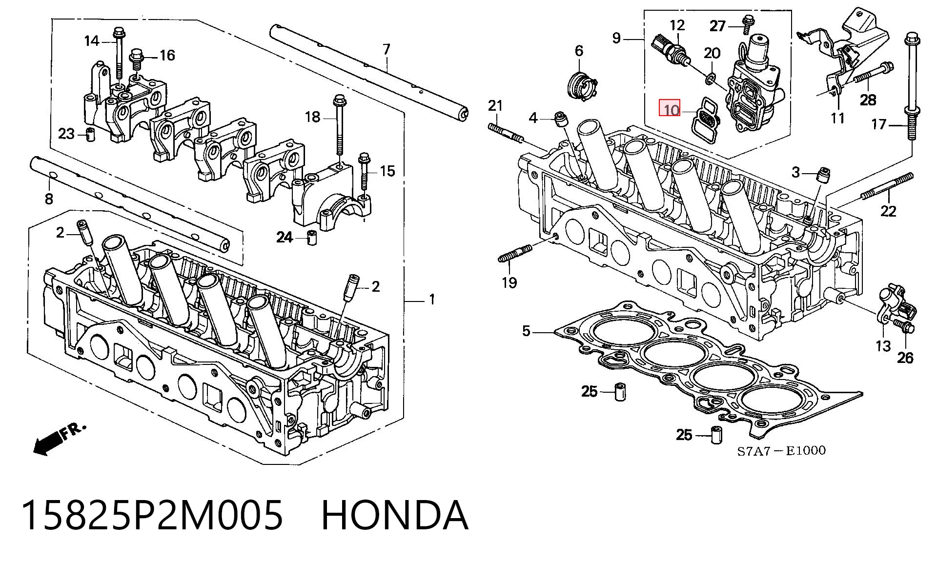 15825P2M005 Honda Прокладка клапана регулювання тиску масла двигуна