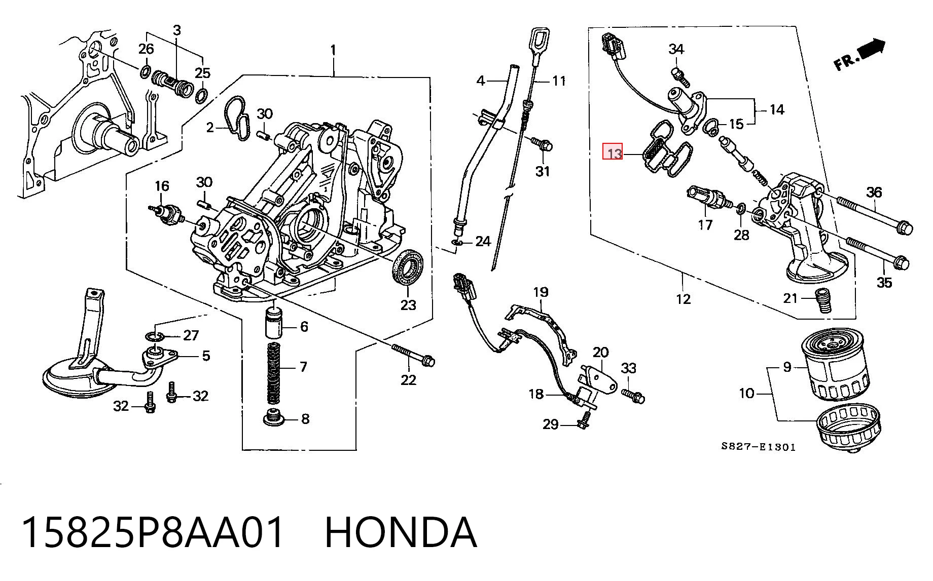 15825P8AA01 Honda Прокладка кронштейна маслянного фільтра