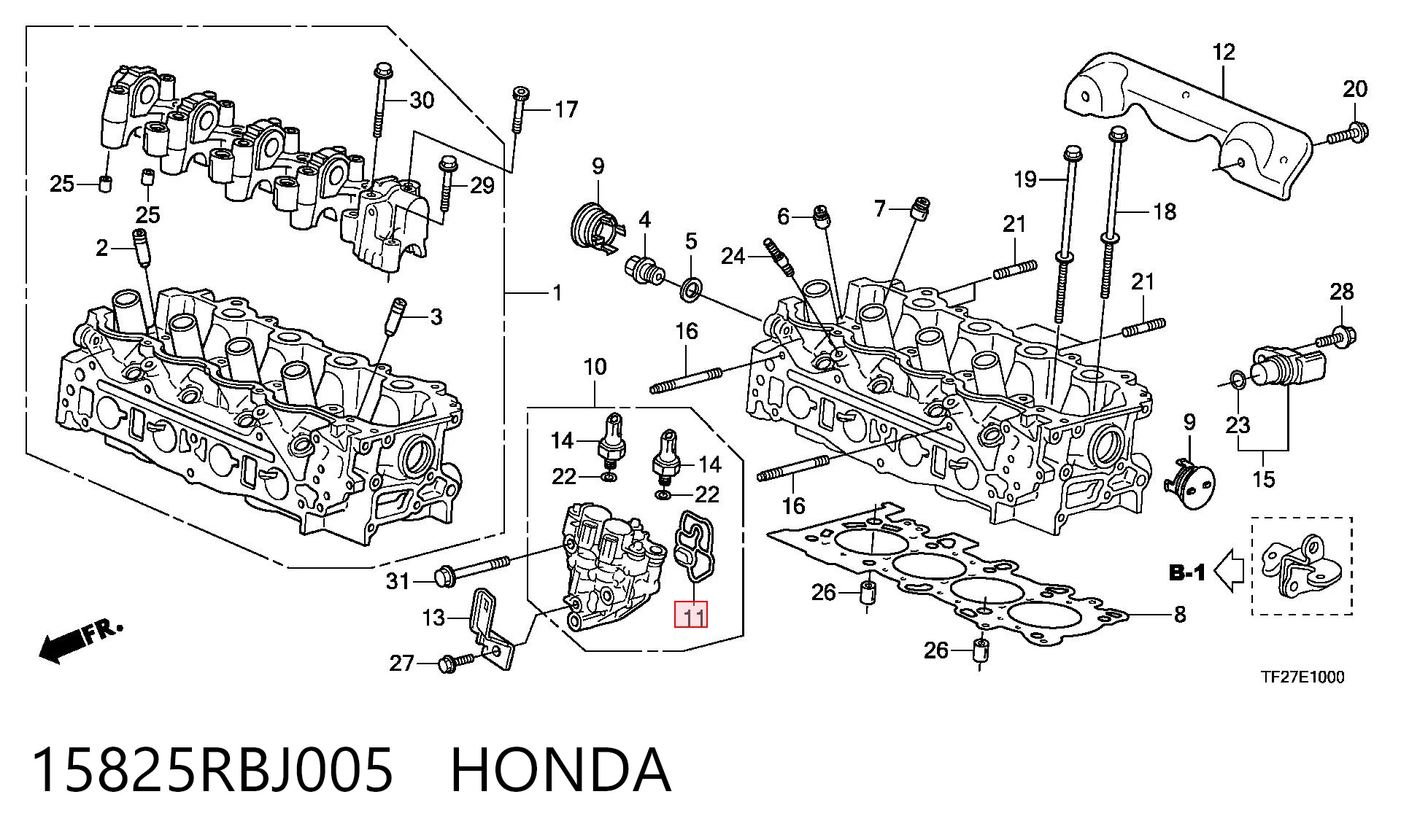 15825RBJ005 Honda 