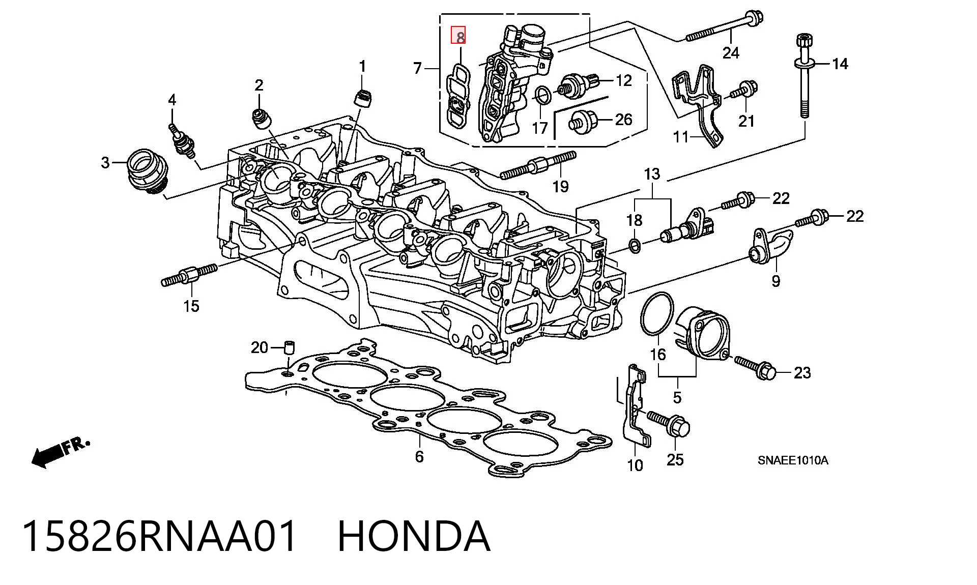 15826RNAA01 Honda Прокладка кронштейна маслянного фільтра