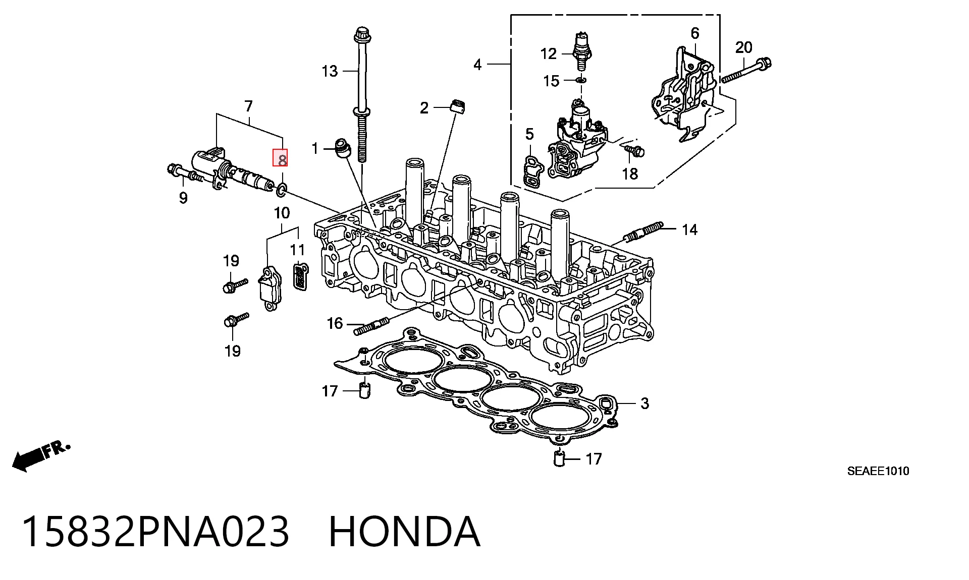 15832PNA023 Honda Прокладка регулятора фаз газорозподілу