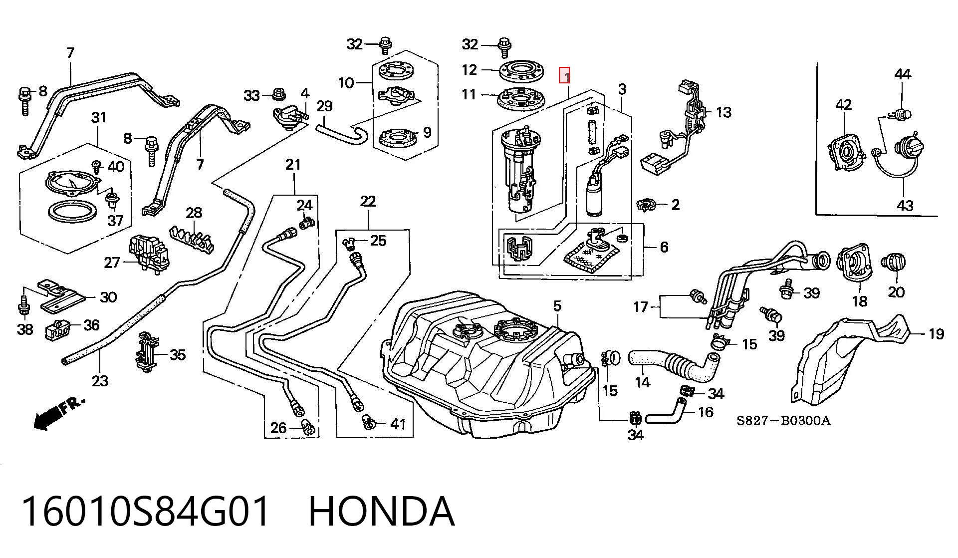 16010S84G01 Honda Фільтр палива