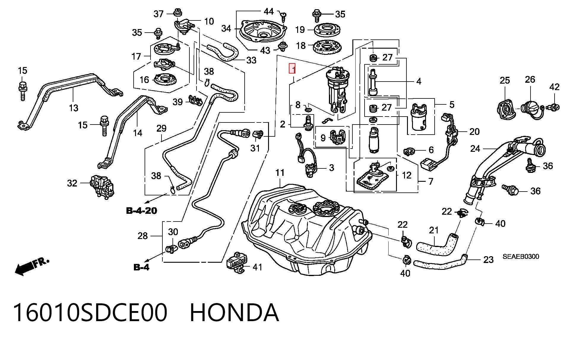 16010SDCE00 Honda Електробензонасос