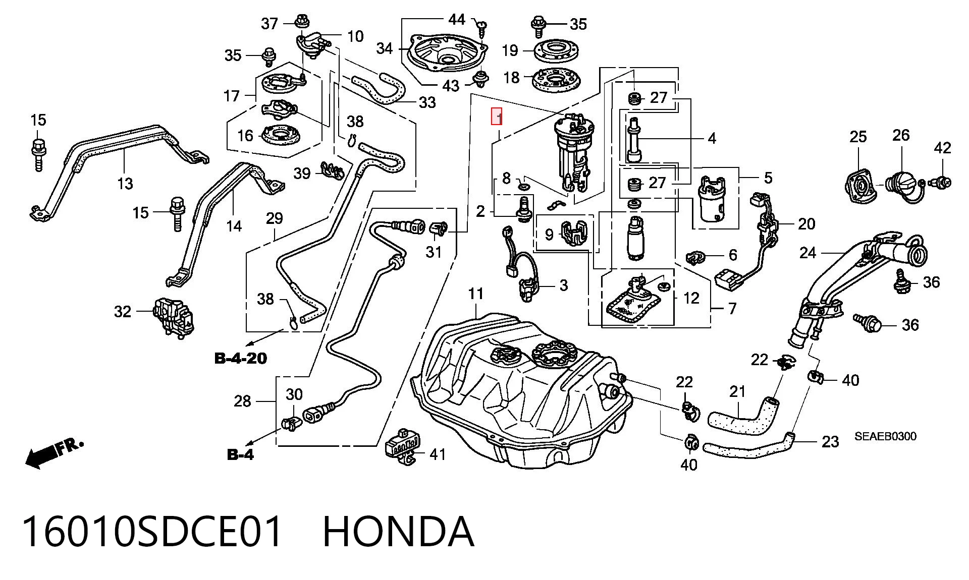 16010SDCE01 Honda Електробензонасос