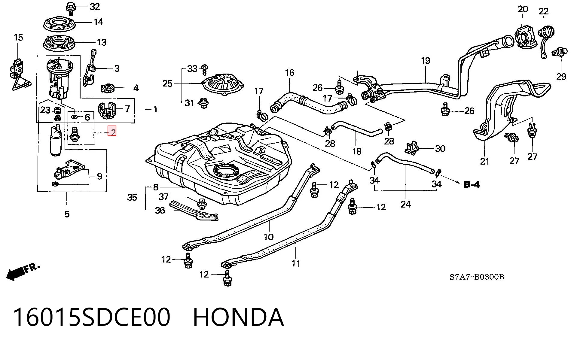 16015SDCE00 Honda Регулятор тиску палива модуля паливного насосу в баці
