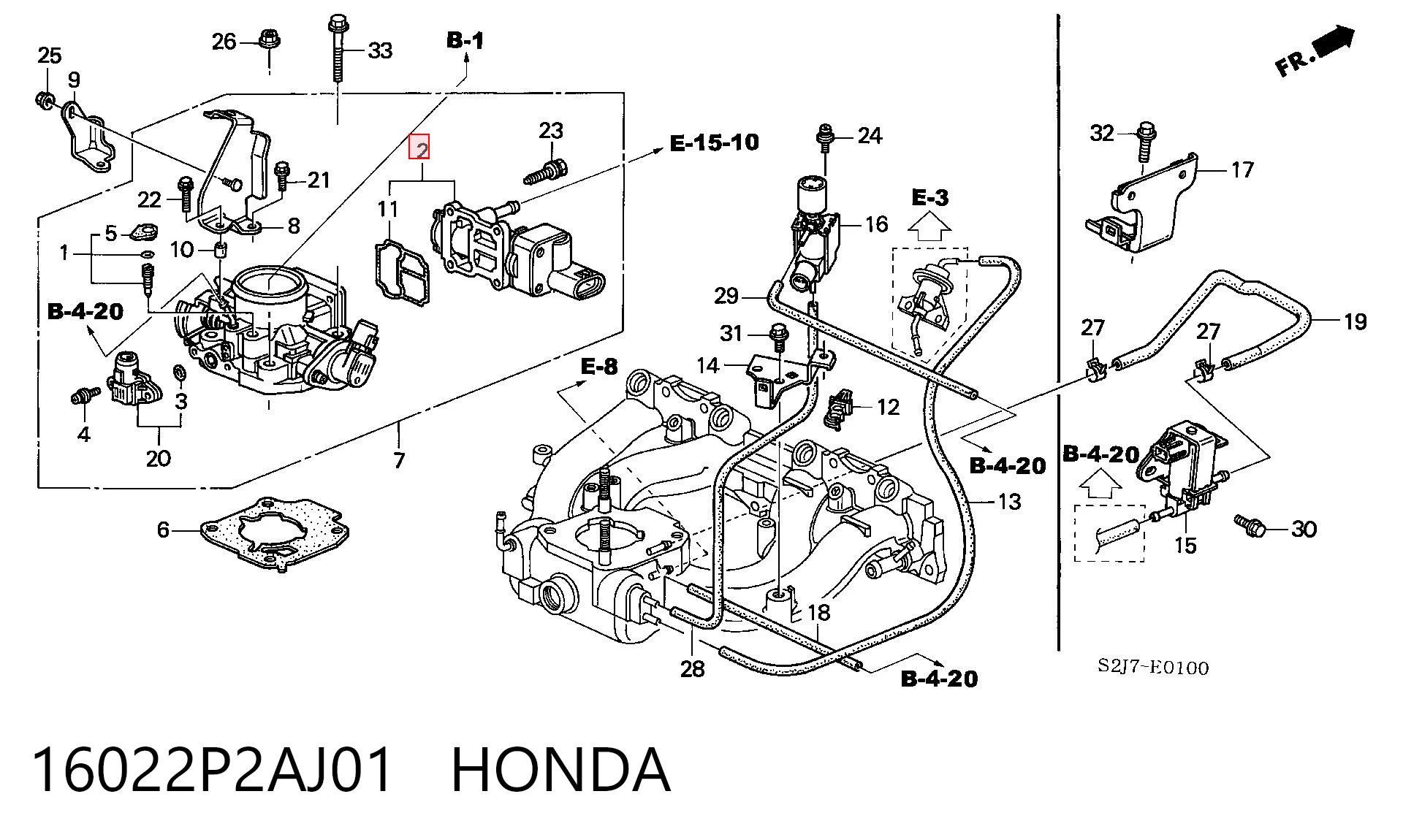 16022P2AJ01 Honda РХХ