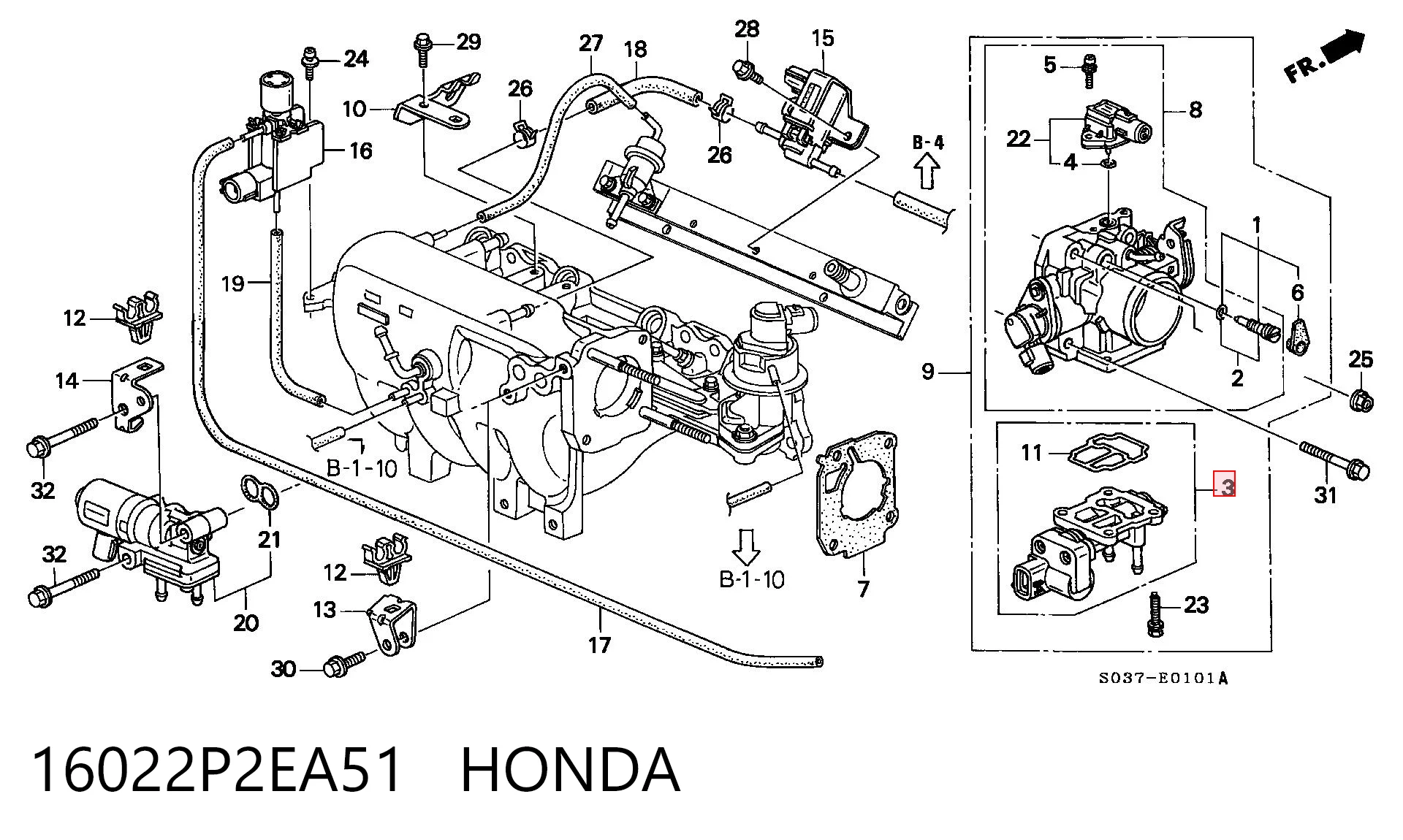 16022P2EA51 Honda РХХ