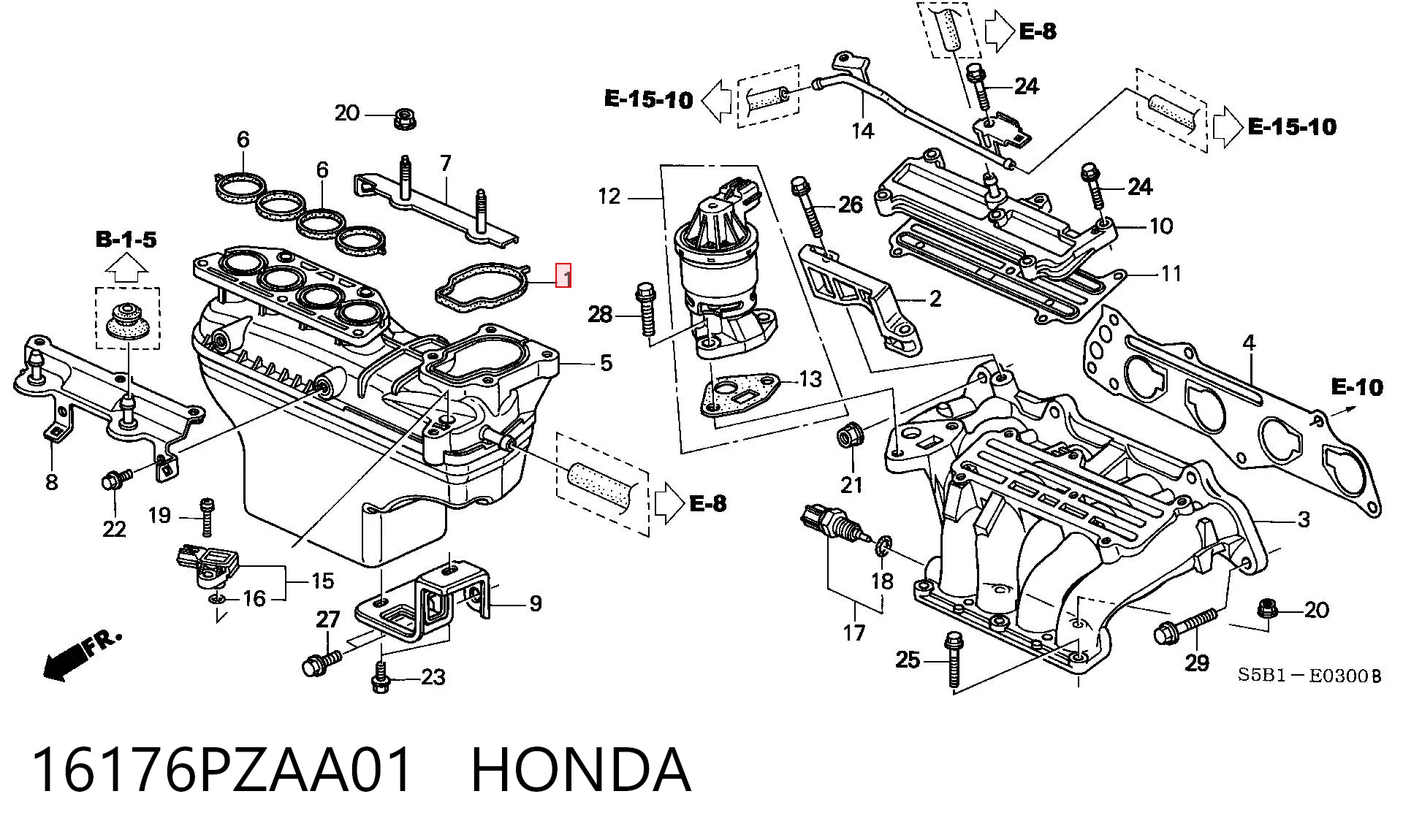 16176PZAA01 Honda Прокладка дросельної заслінки