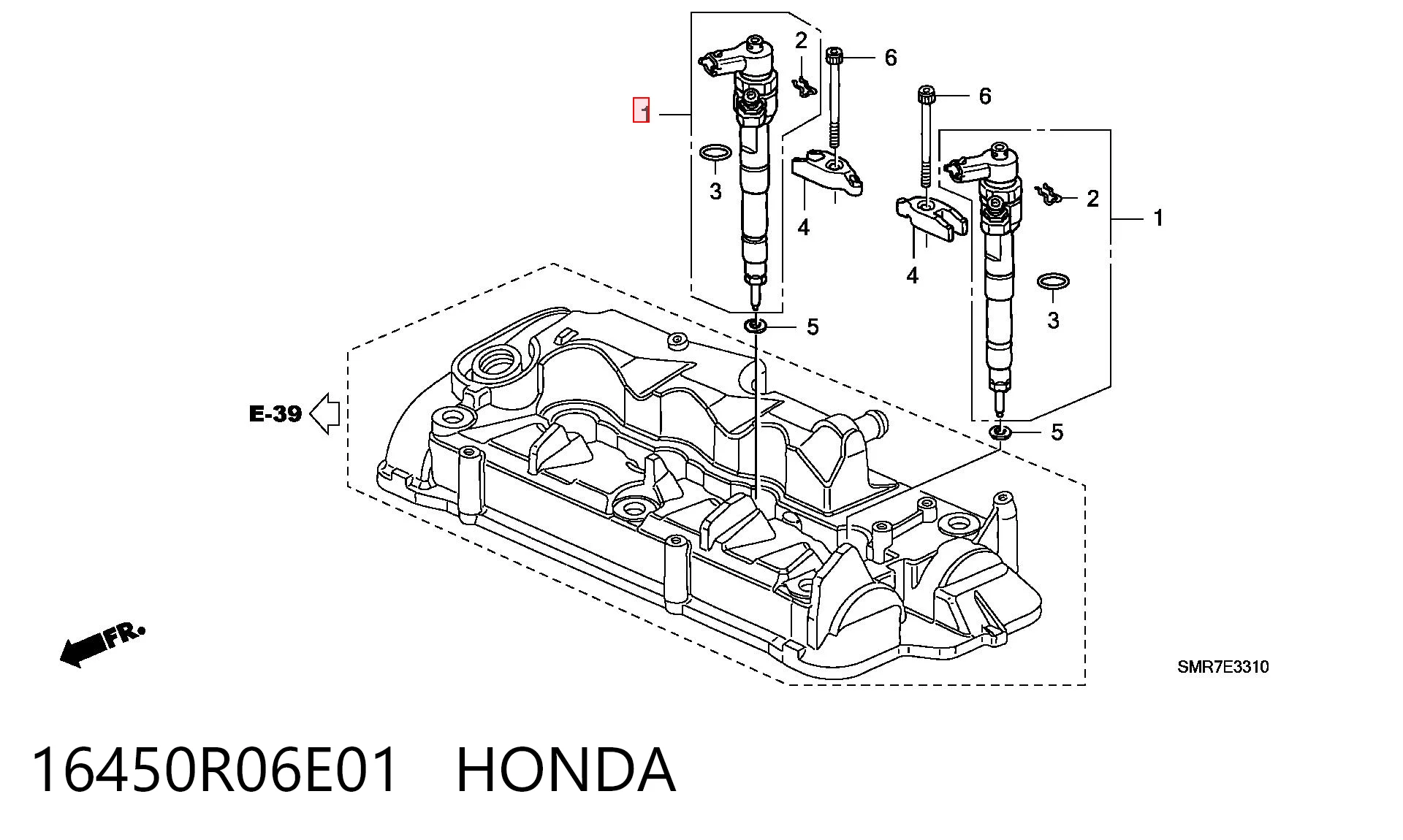 16450R06E01 Honda Форсунка вприску палива
