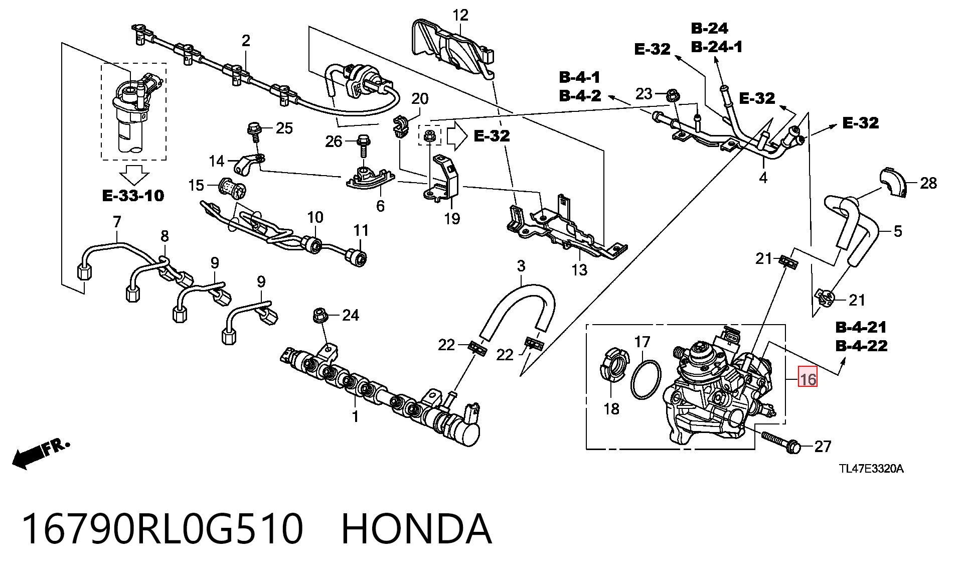  Паливний насос високого тиску Honda Accord 8