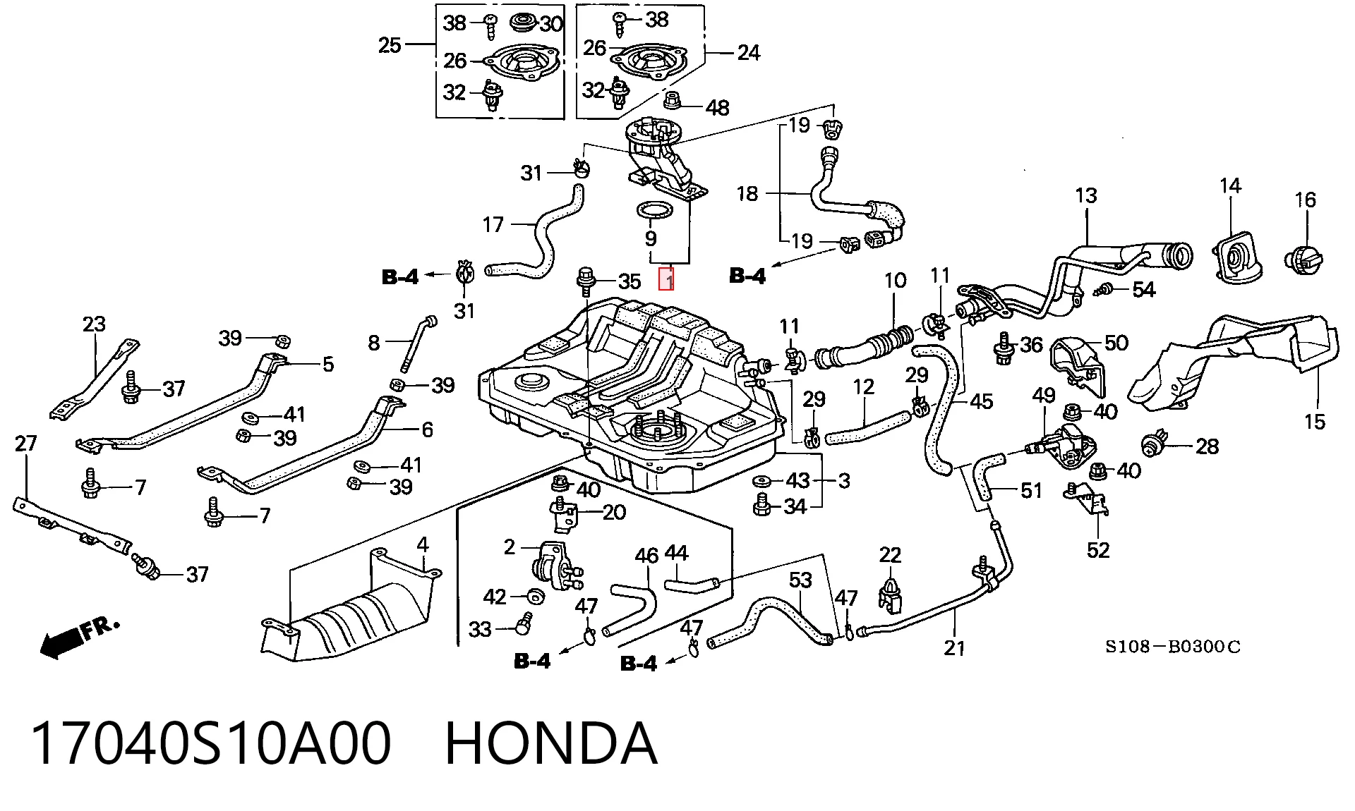17040S10A00 Honda Елемент-турбінка паливного насосу