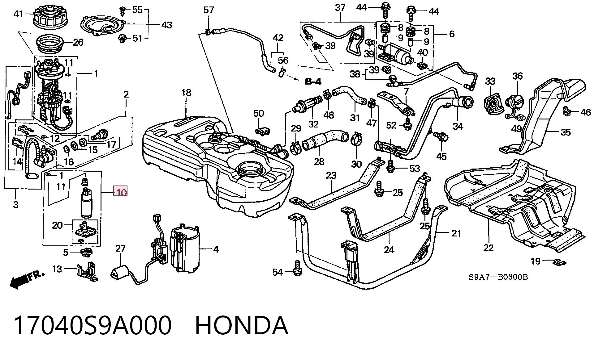 17040S9A000 Honda Елемент-турбінка паливного насосу