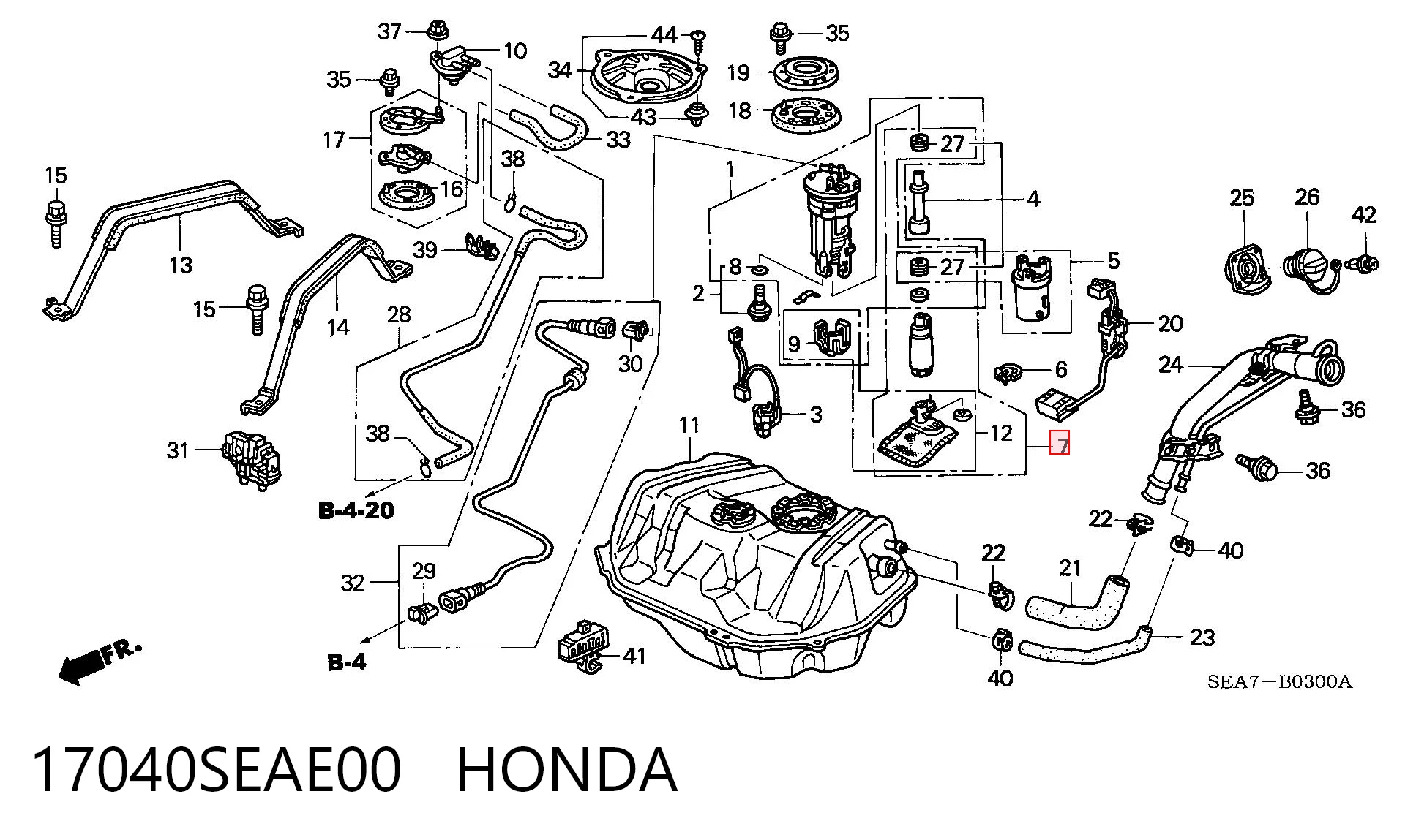 17040SEAE00 Honda Паливний насос електричний, погружной
