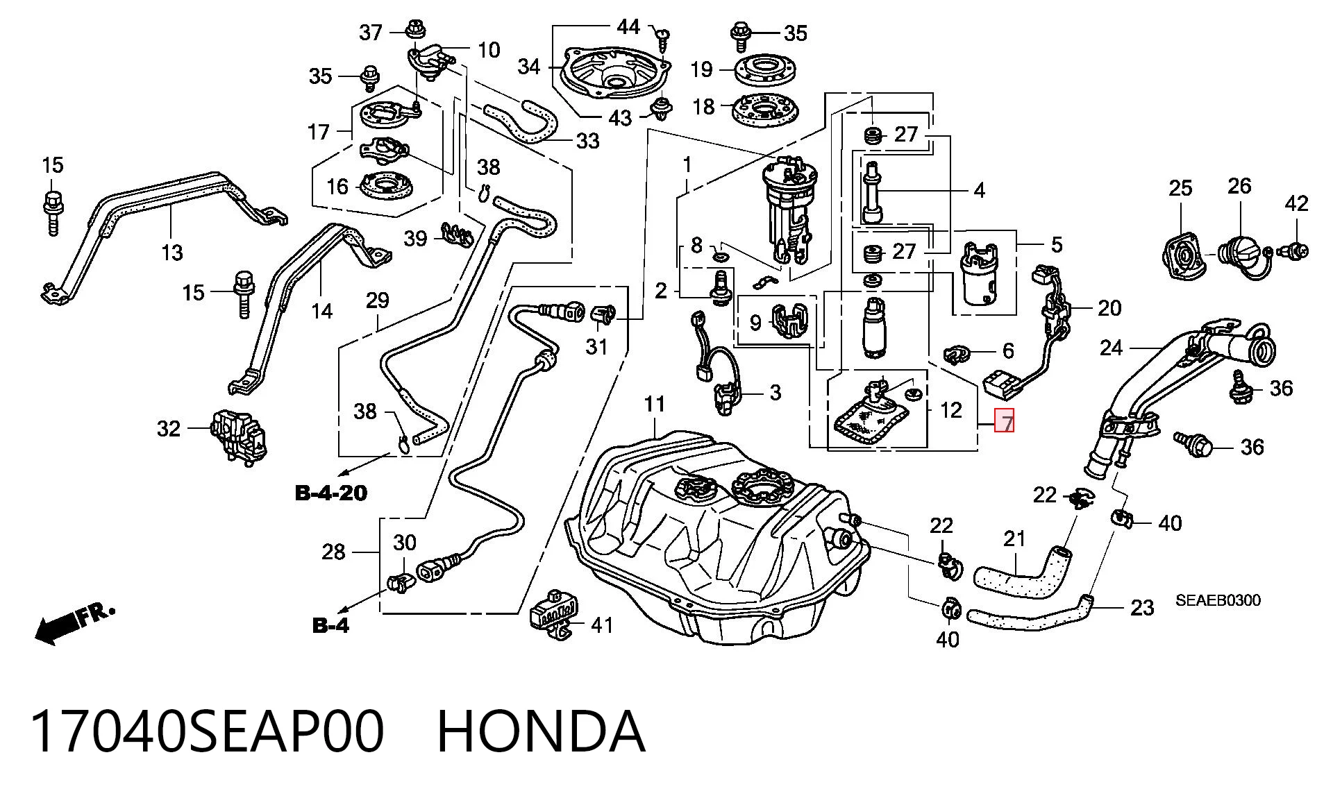 17040SEAP00 Honda Паливний насос електричний, погружной