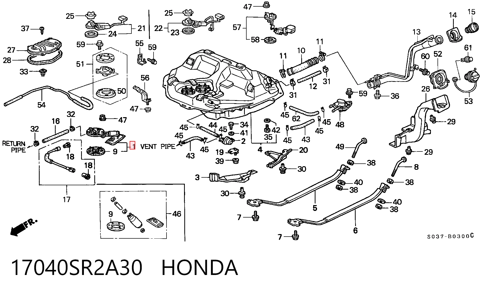  Насос паливний електричний Honda Civic 6