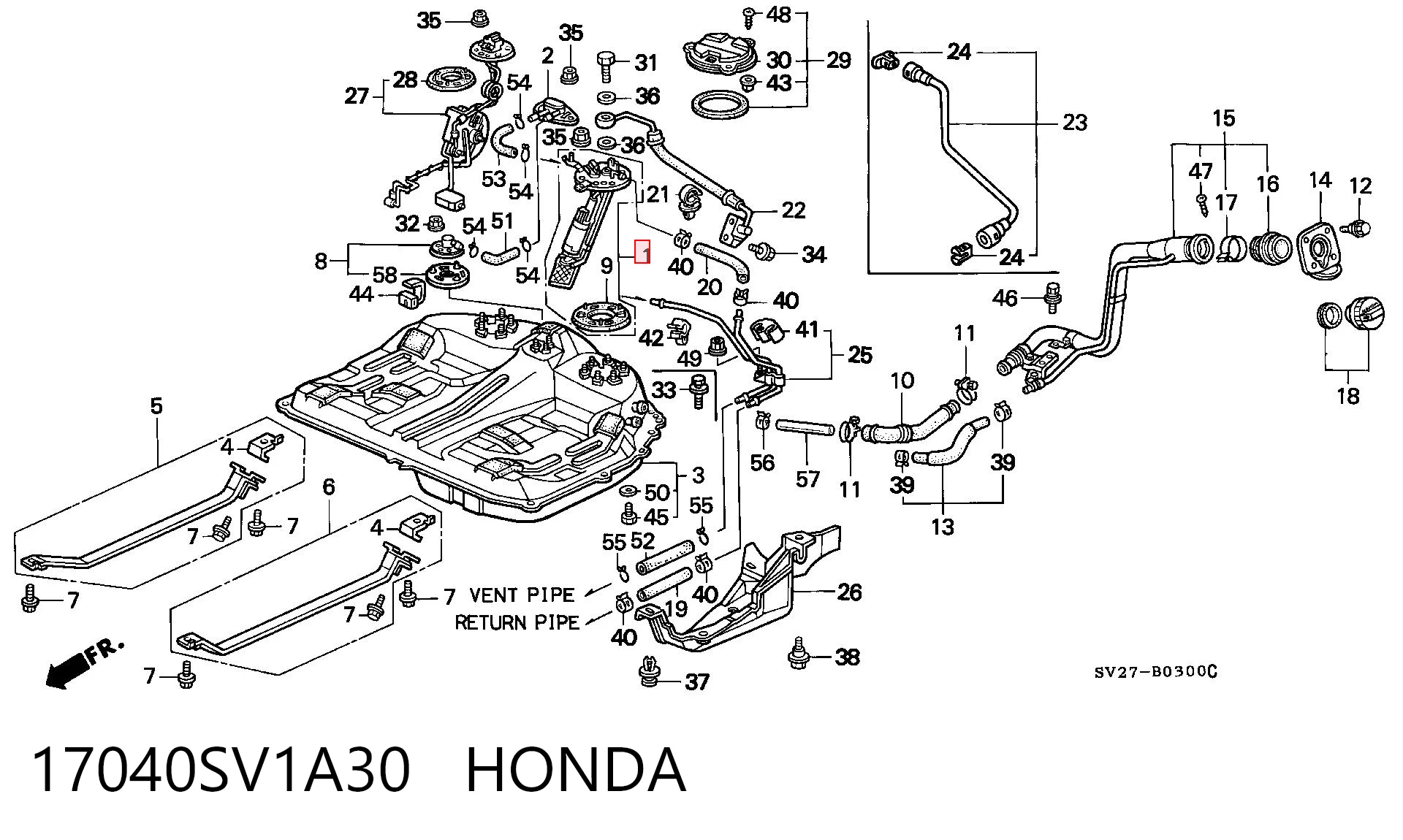 17040SV1A30 Honda Елемент-турбінка паливного насоса