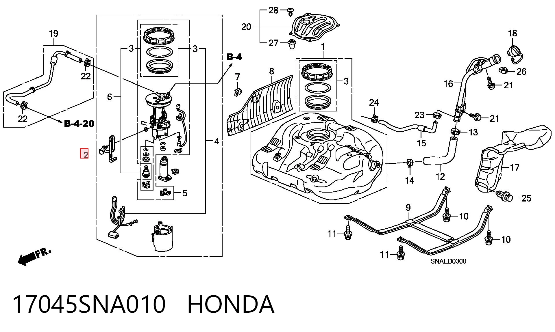 17045SNA010 Honda Електробензонасос