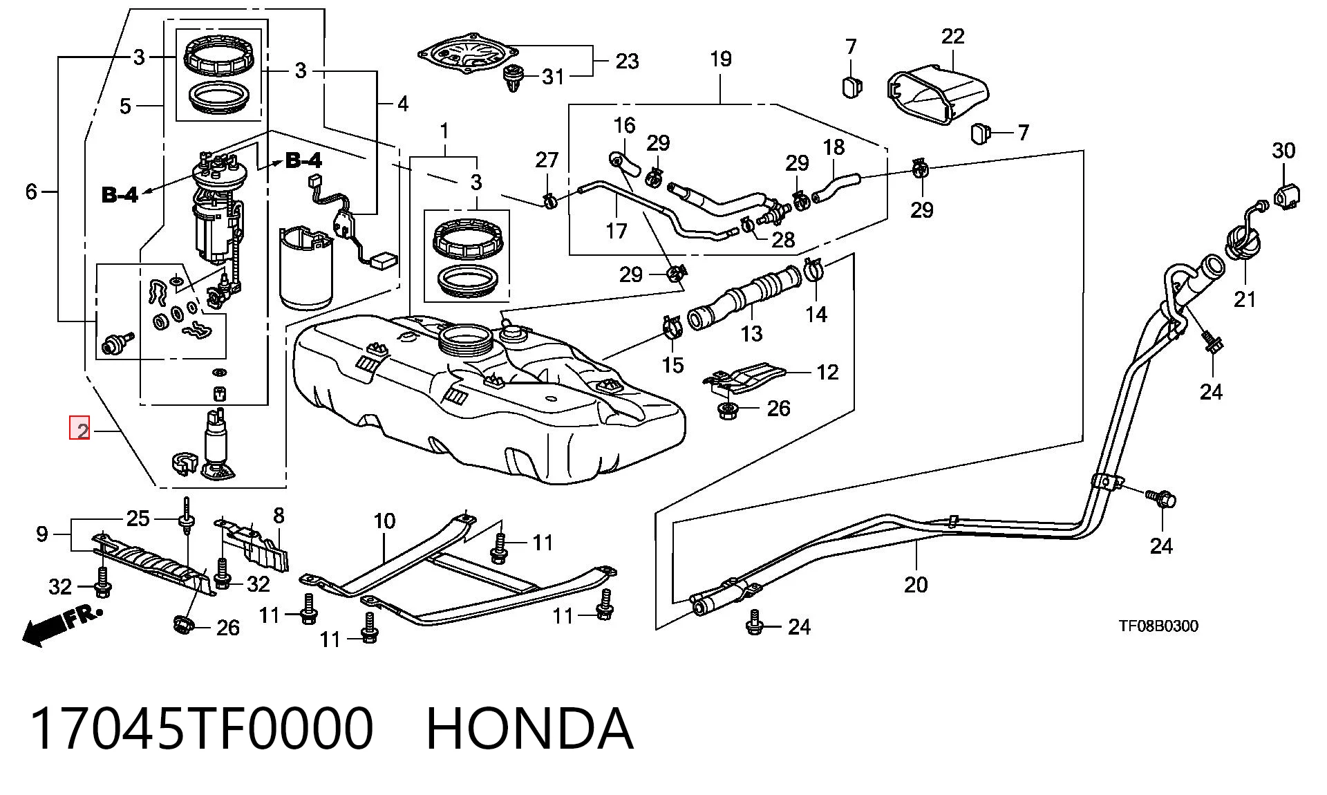 17045TF0000 Honda Елемент-турбінка паливного насоса
