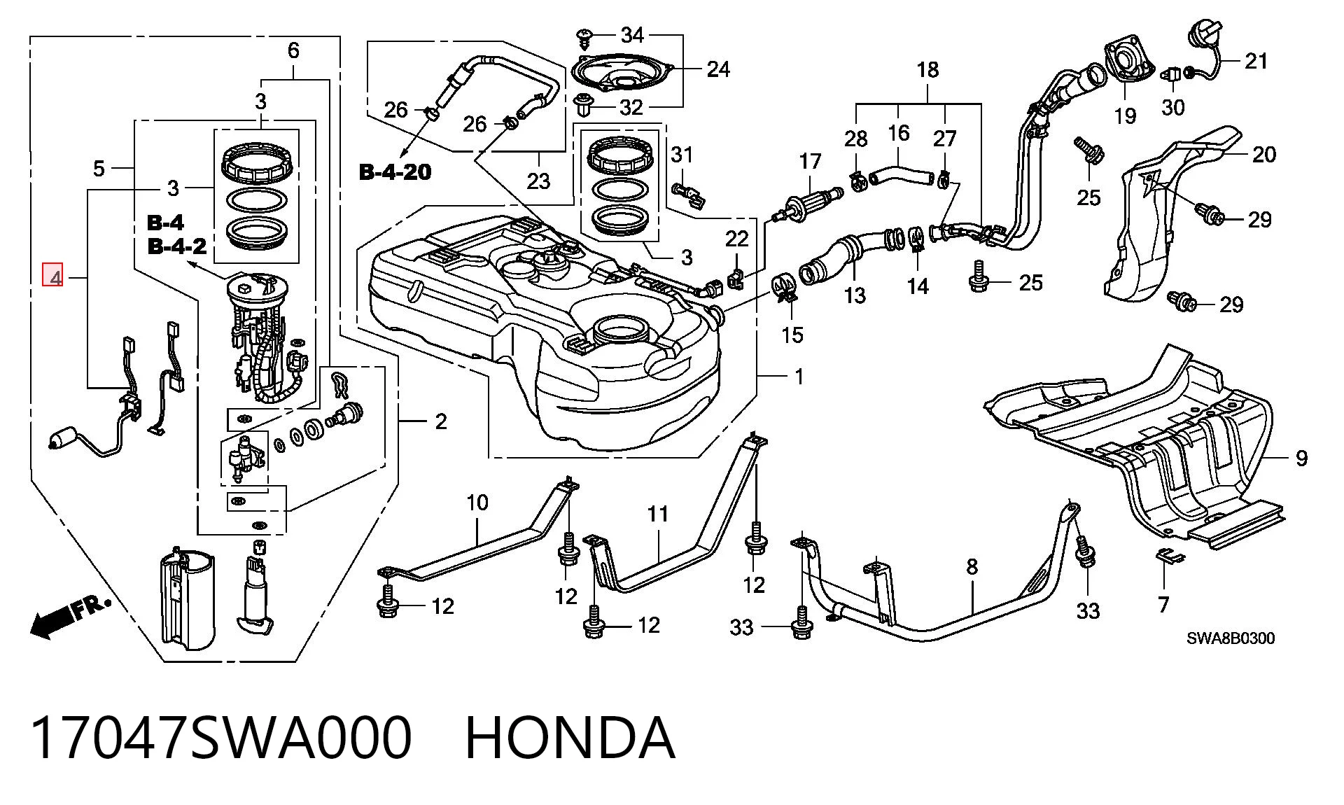 17047SWA000 Honda Датчик бензобака
