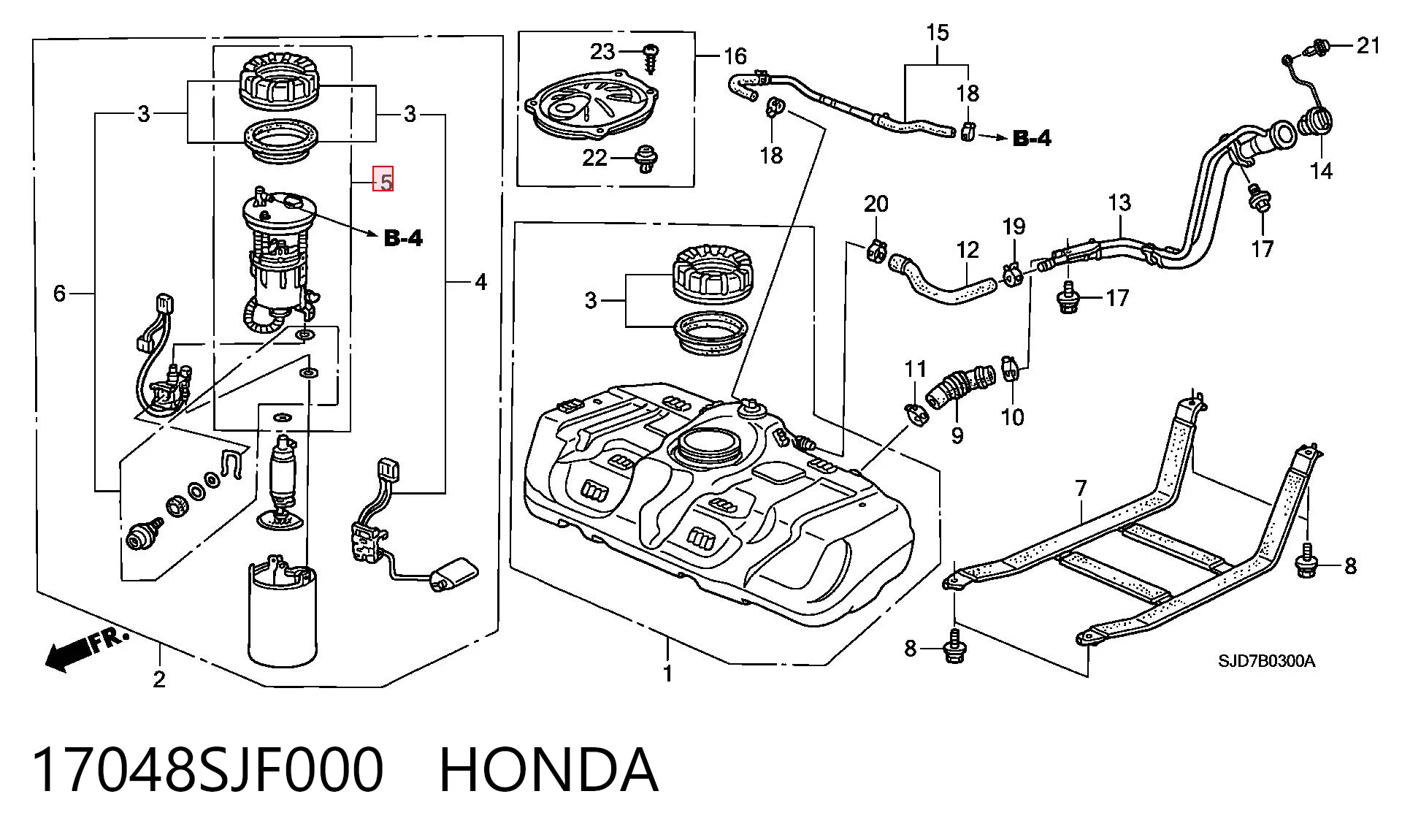 17048SJF000 Honda Фільтр палива