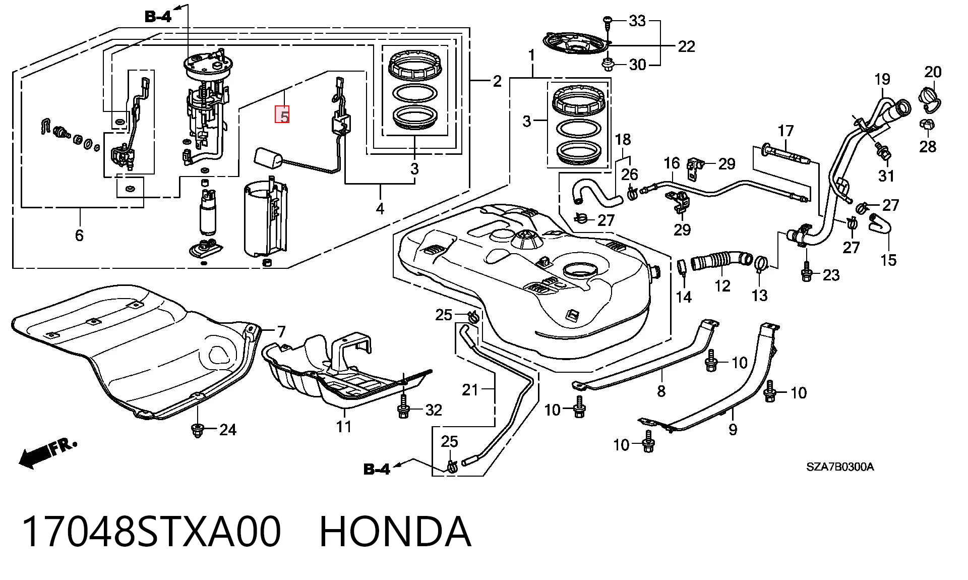 17048STXA00 Honda Фільтр палива