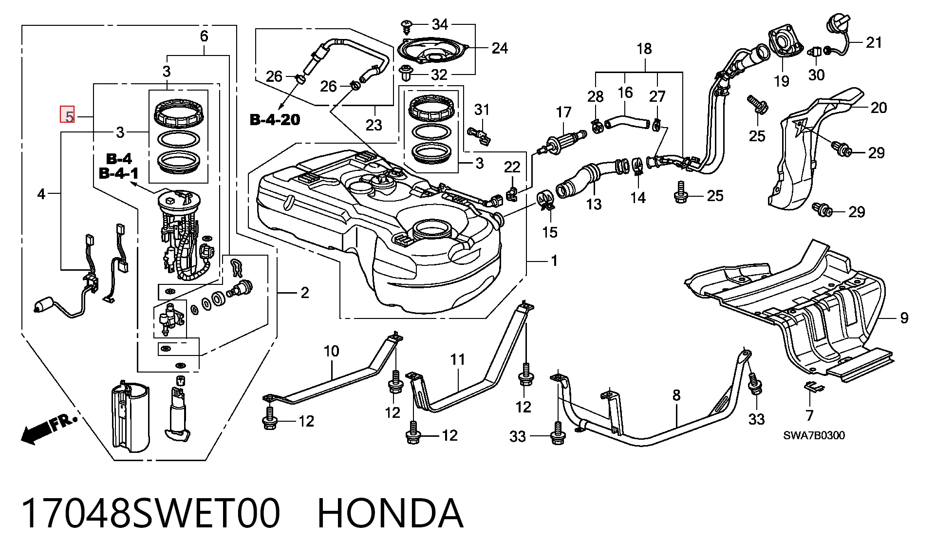 17048SWET00 Honda Фільтр палива