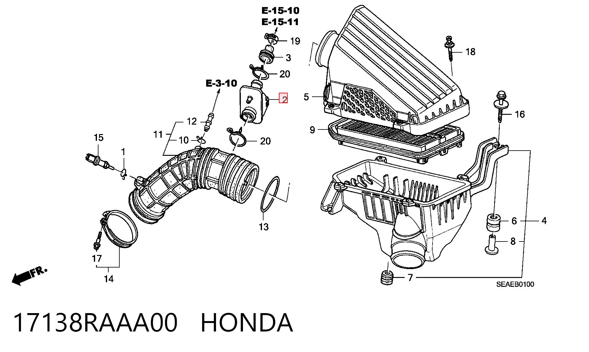 17138RAAA00 Honda 