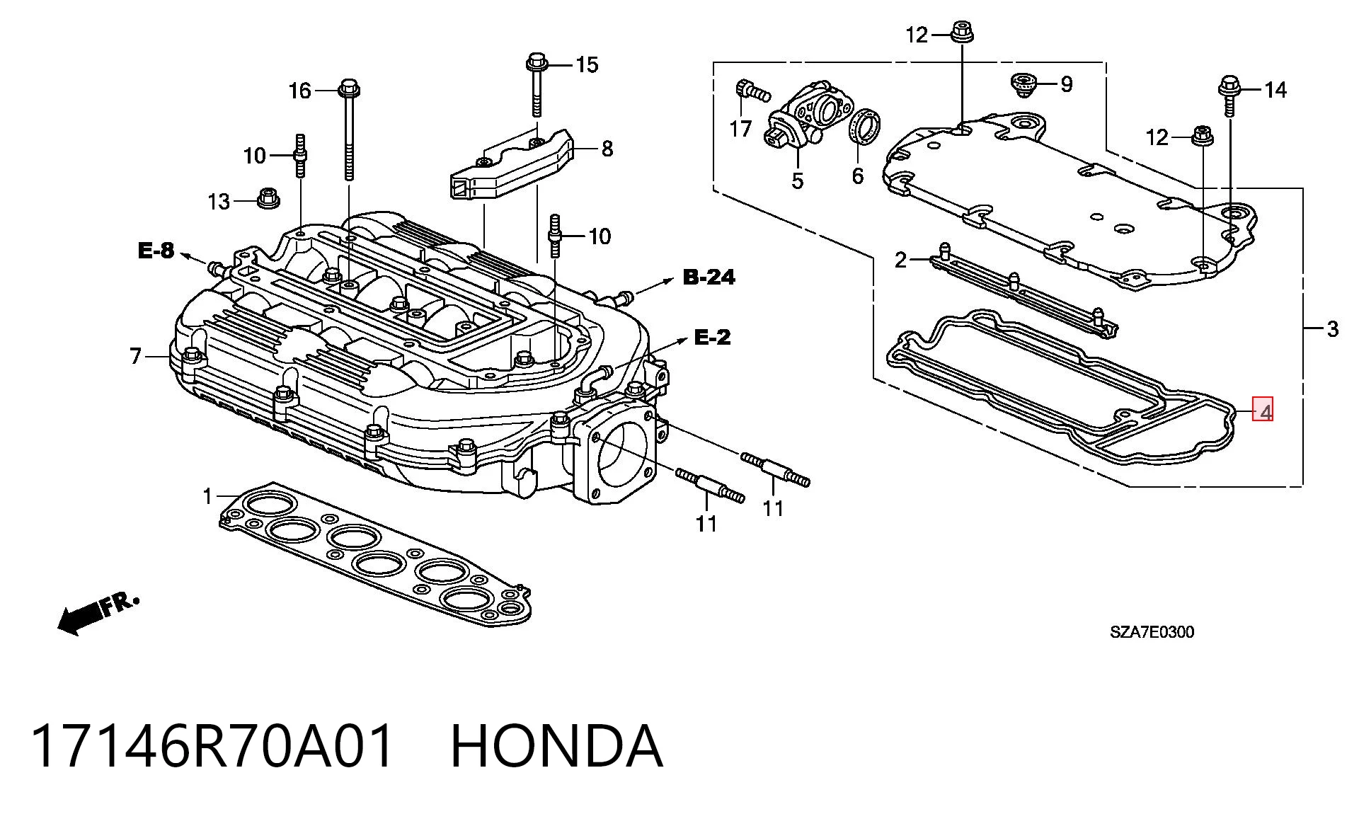 17146R70A01 Honda Прокладка кришки клапанної 