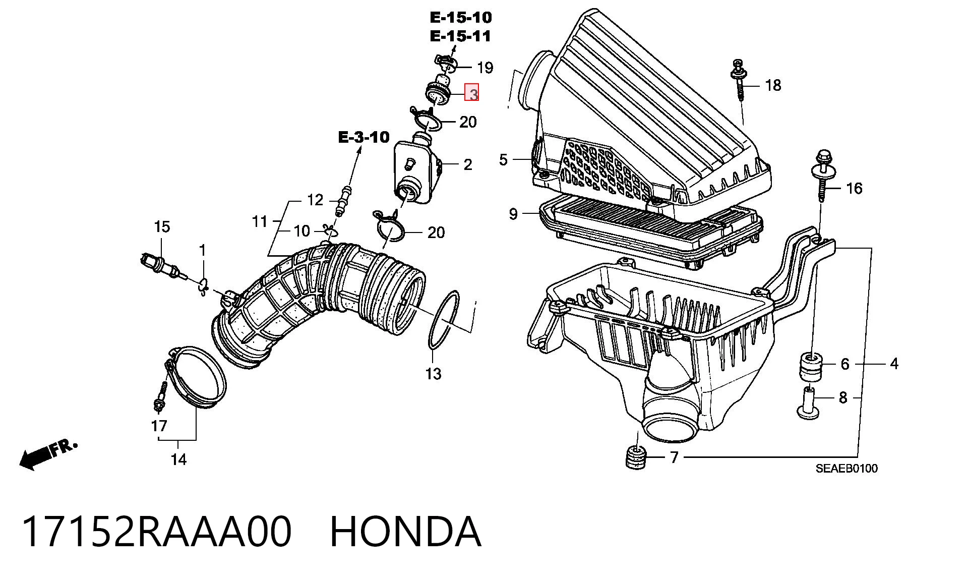 17152RAAA00 Honda 