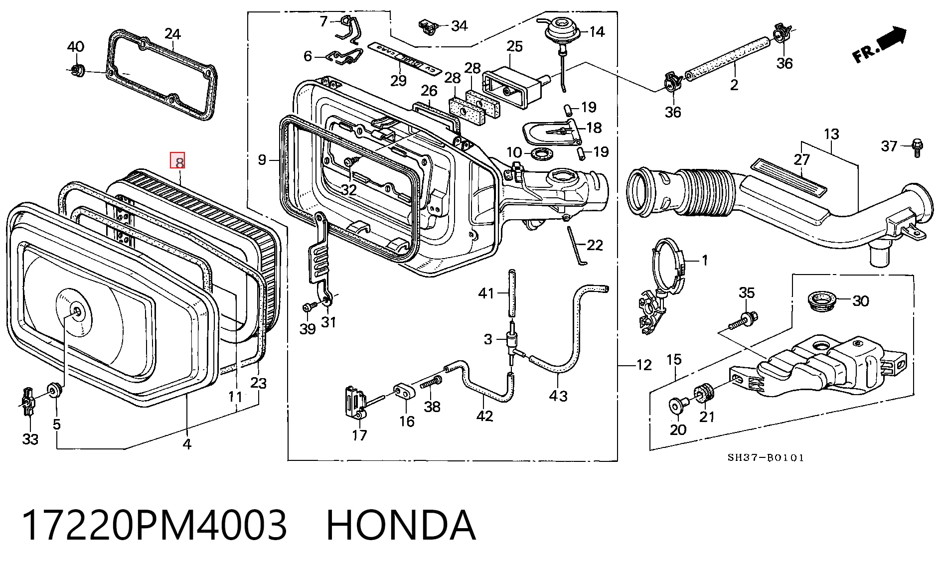 Елемент повітряного фільтра Japan Cars B24018 ціна, від 11.55 USD