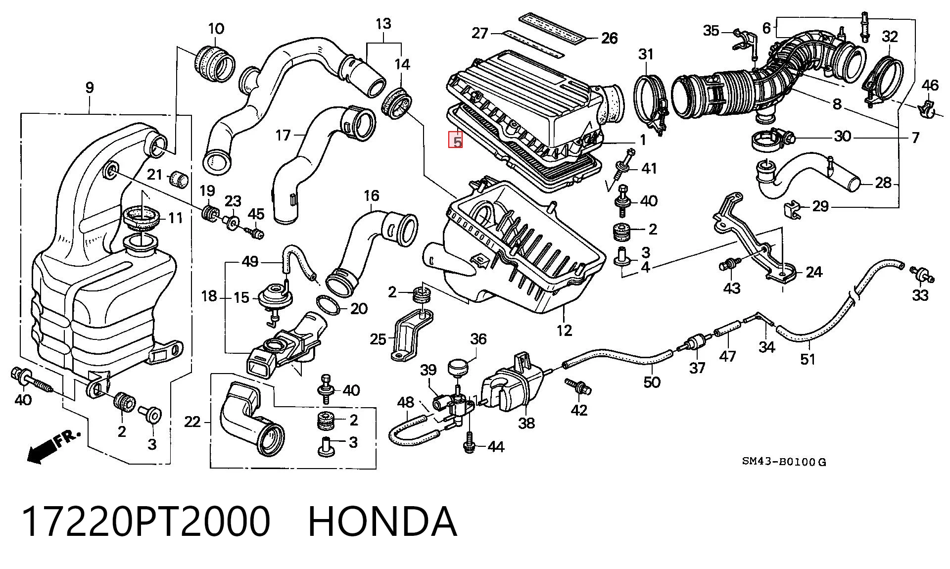 17220PT2000 Honda Повітряний фільтр двигуна