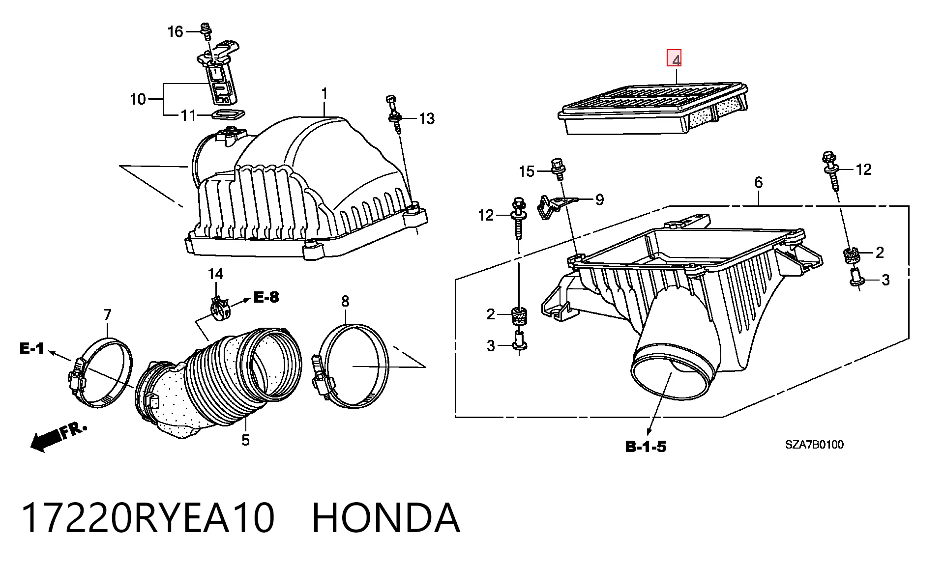 17220RYEA10 Honda