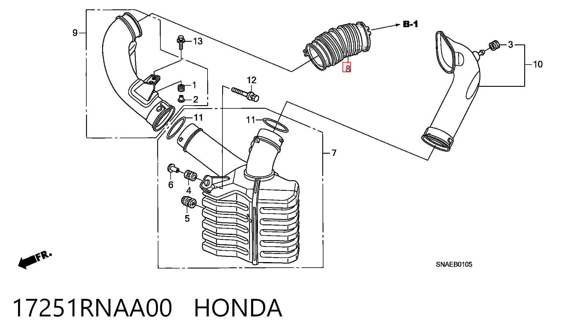 17251RNAA00 Honda 