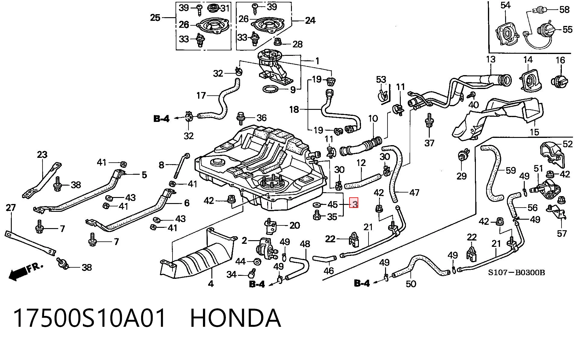 Бак паливний на Honda CR-V I RD