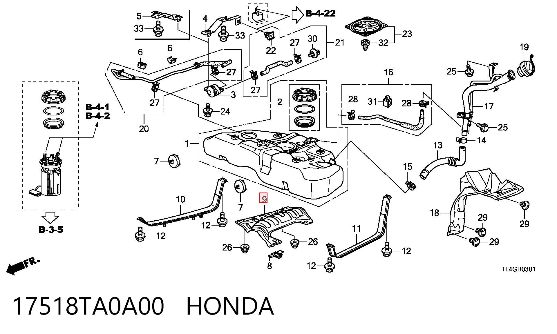 17518TA0A00 Honda 